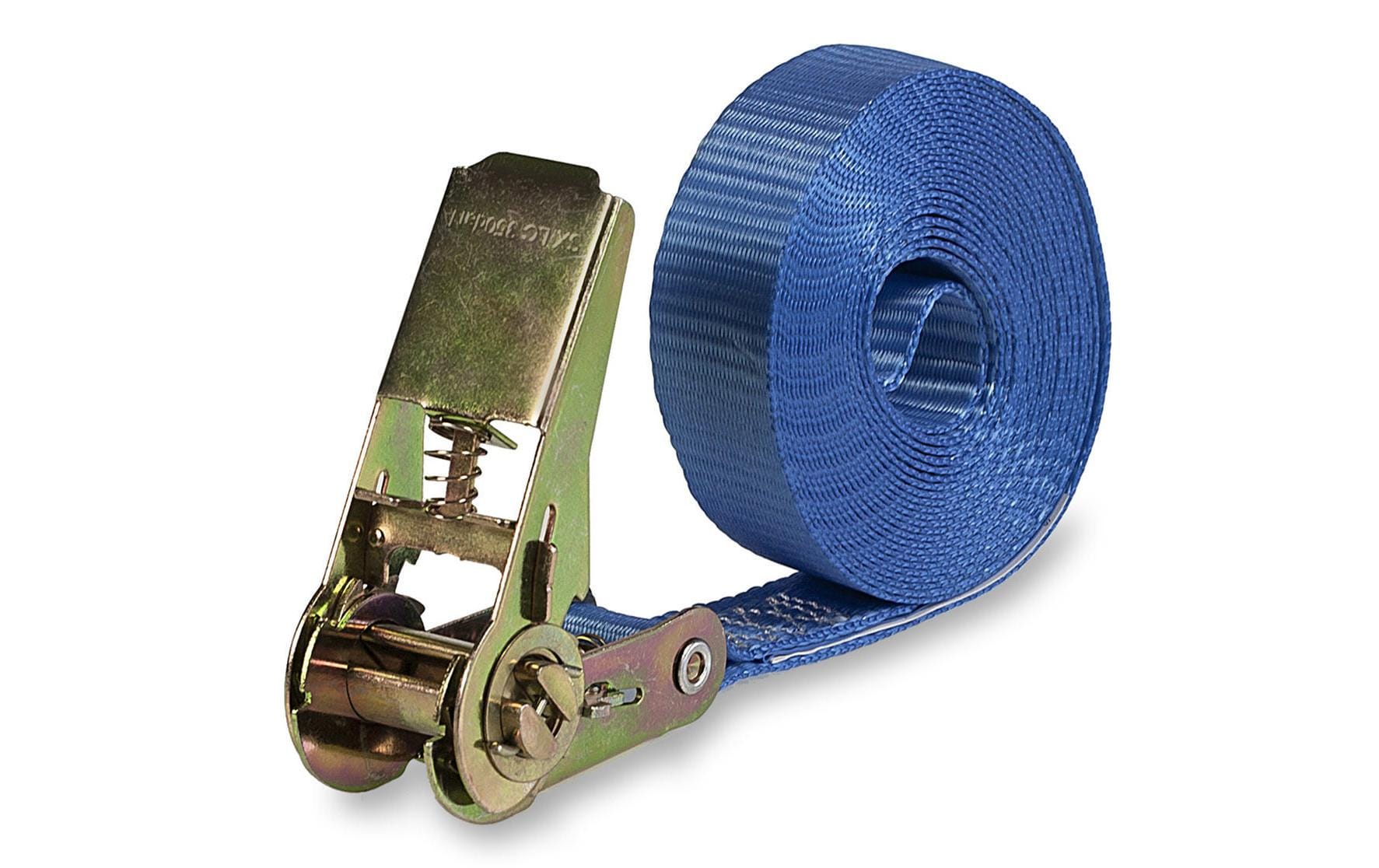 SpanSet Schlaufenband 5000 × 25 mm, Polyester, Blau, mit verzinkter Ratsche, Zurrkraft 700 kg, für Personenwagen