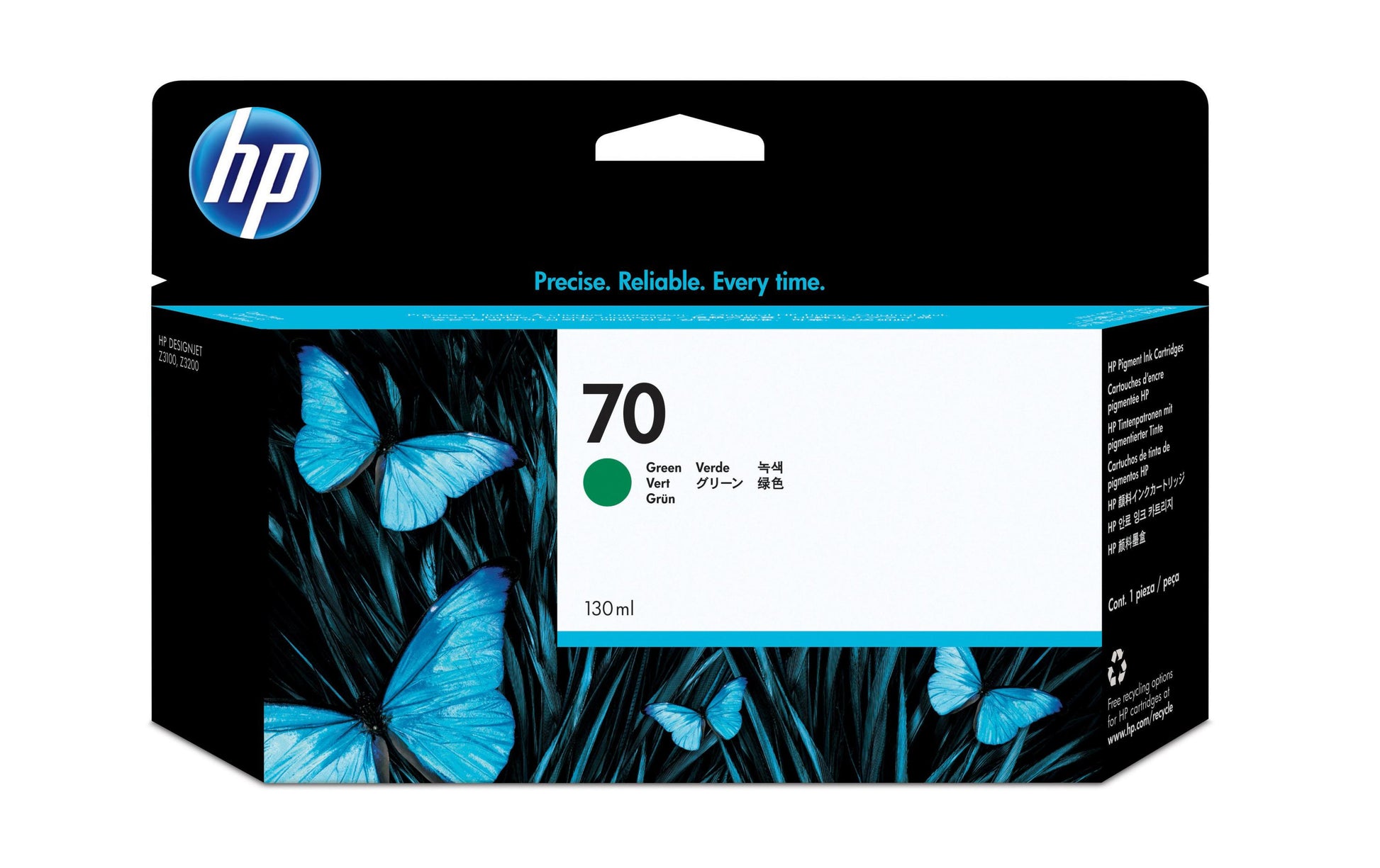 HP Tintenpatrone 70, Grün, 130 ml