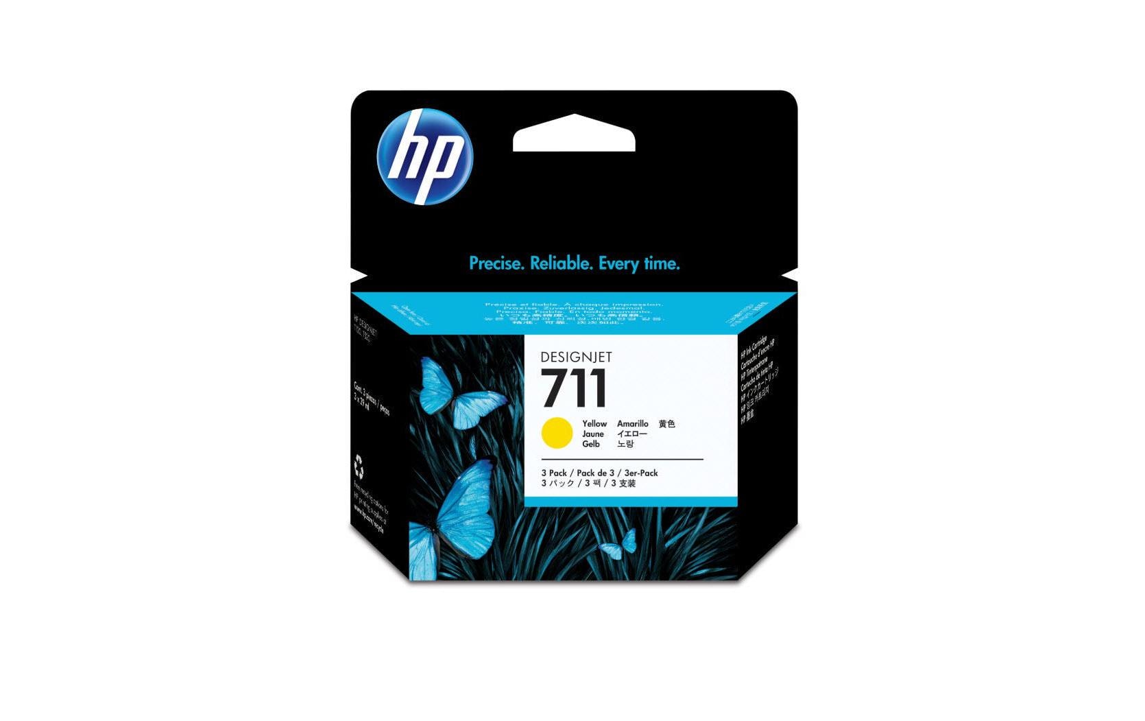 HP Tintenpatronen-Multipack 711, Gelb, 3er-Pack – für 711