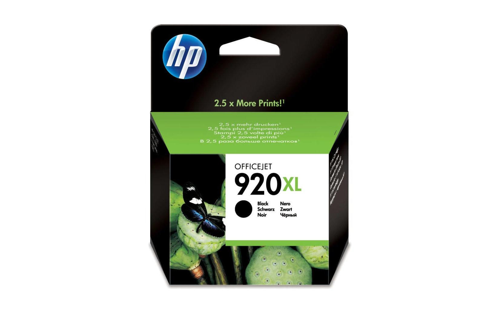 HP 920XL Schwarz Tintenpatrone (Original) – 1'200 Seiten – für HP OfficeJet 7500A – CD975AE