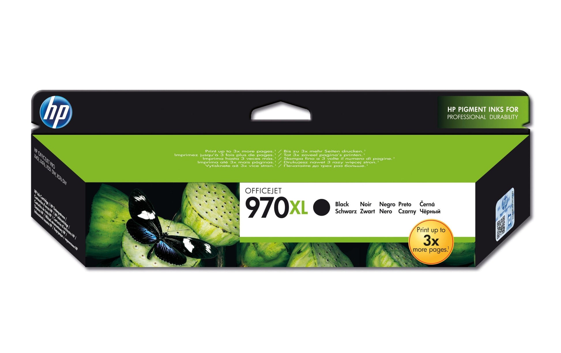 HP Tintenpatrone 970XL, Schwarz, 9'200 Seiten – für PageWide Pro 452/477