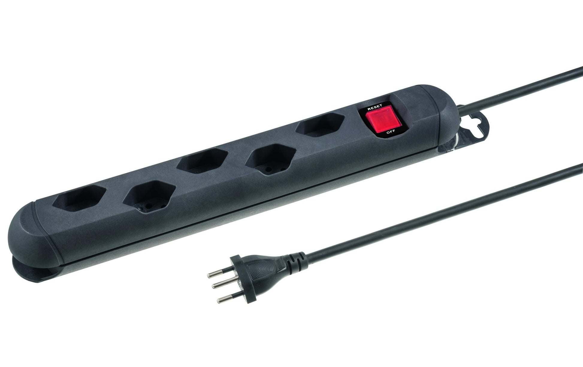 Steffen STEBA STRONG Steckdosenleiste, 5×T13, mit Schalter, 3 m, Magnet, IP20 – Schwarz
