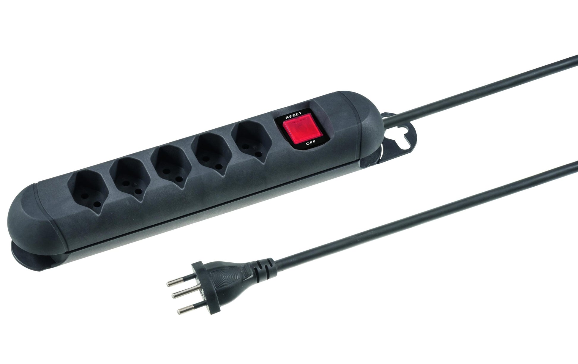 Steffen STEBA STRONG Steckdosenleiste – 5× T13, 3 m, mit Schalter, Schwarz