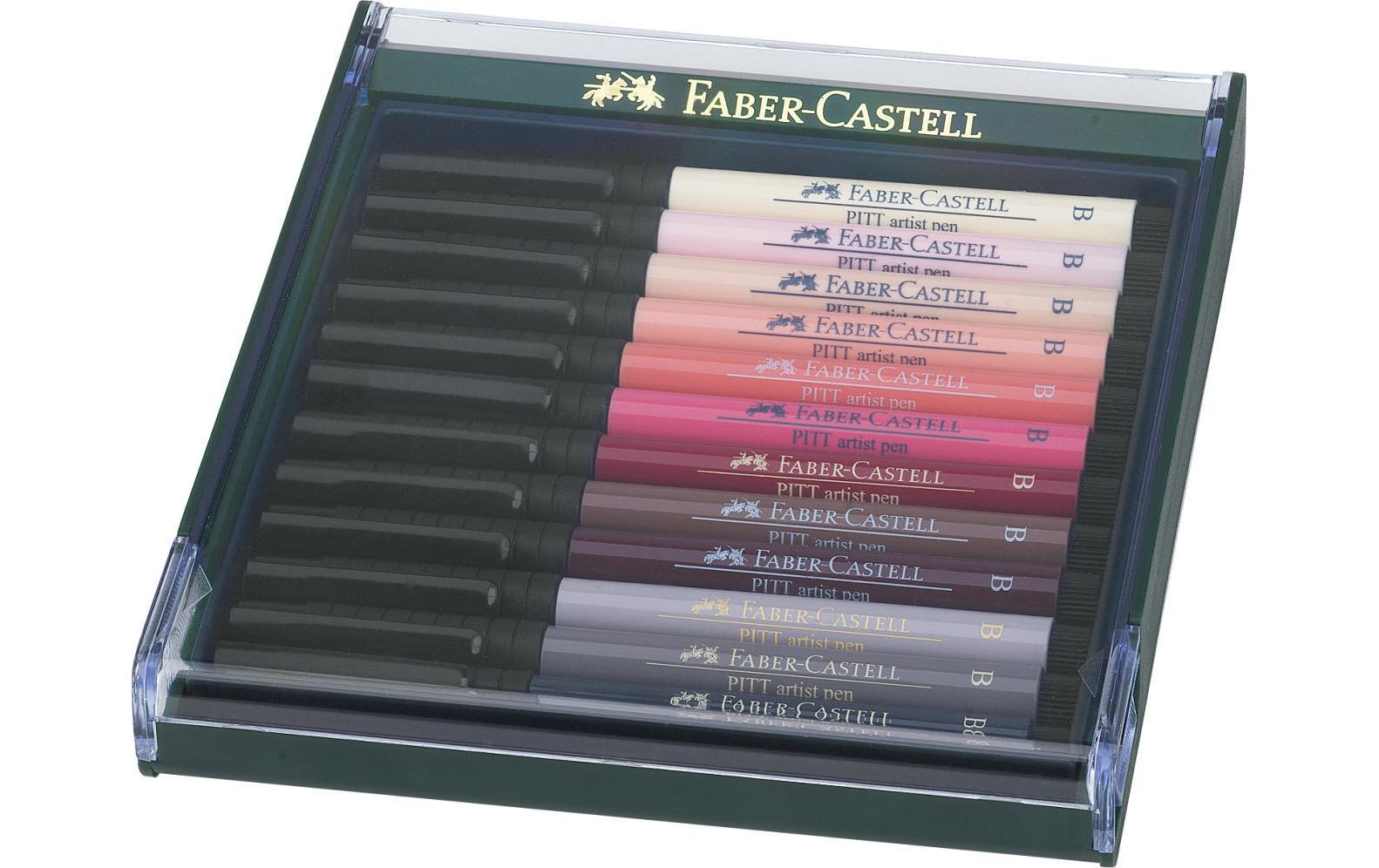 Faber-Castell Pitt Artist Pen Fineliner Set – 12 Stk., sortiert, wasserfest