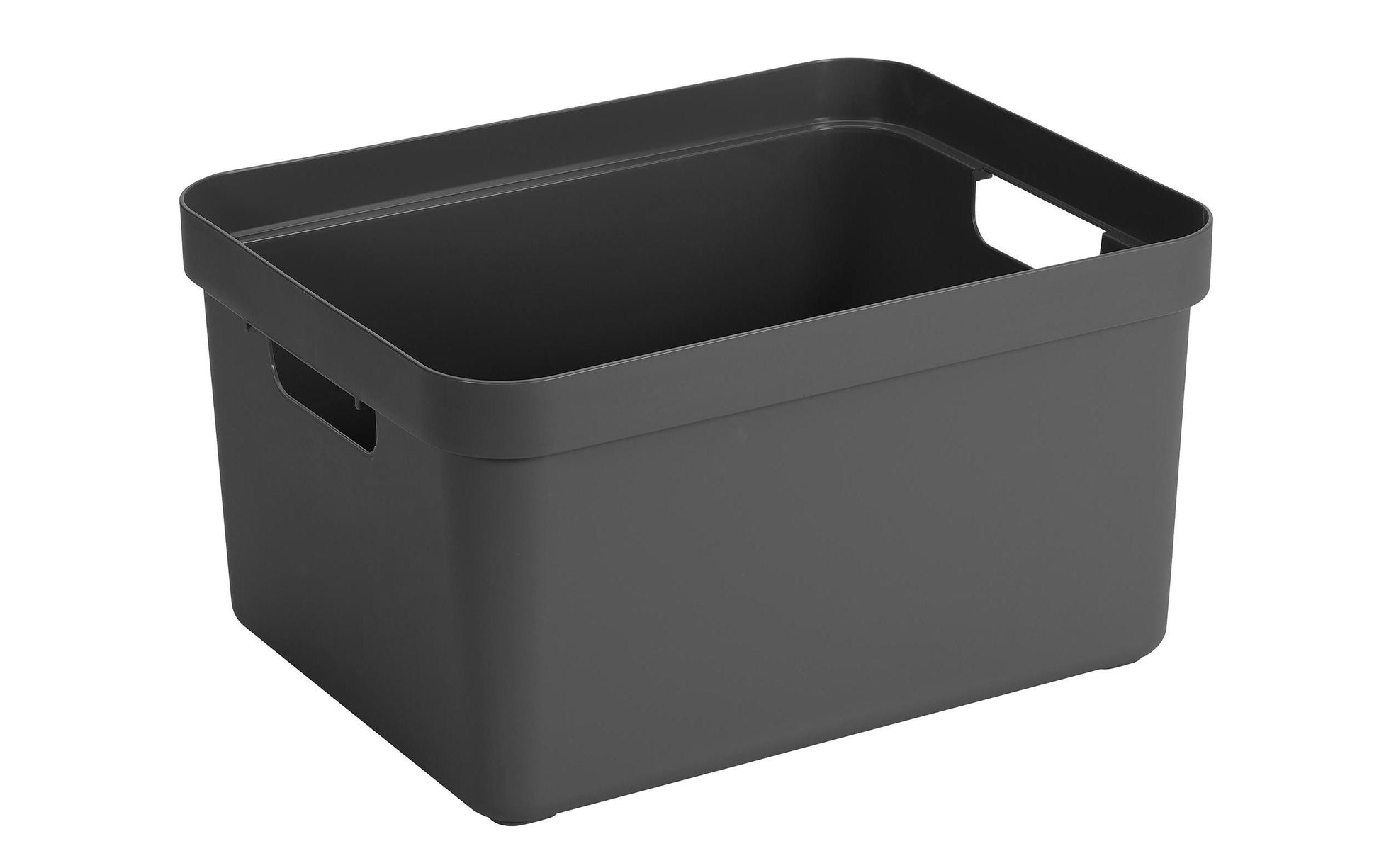 Sunware Aufbewahrungsbox 32 L (mit Deckel) – Kunststoff – Anthrazit – mit Griffen – 355 × 243 × 455 mm