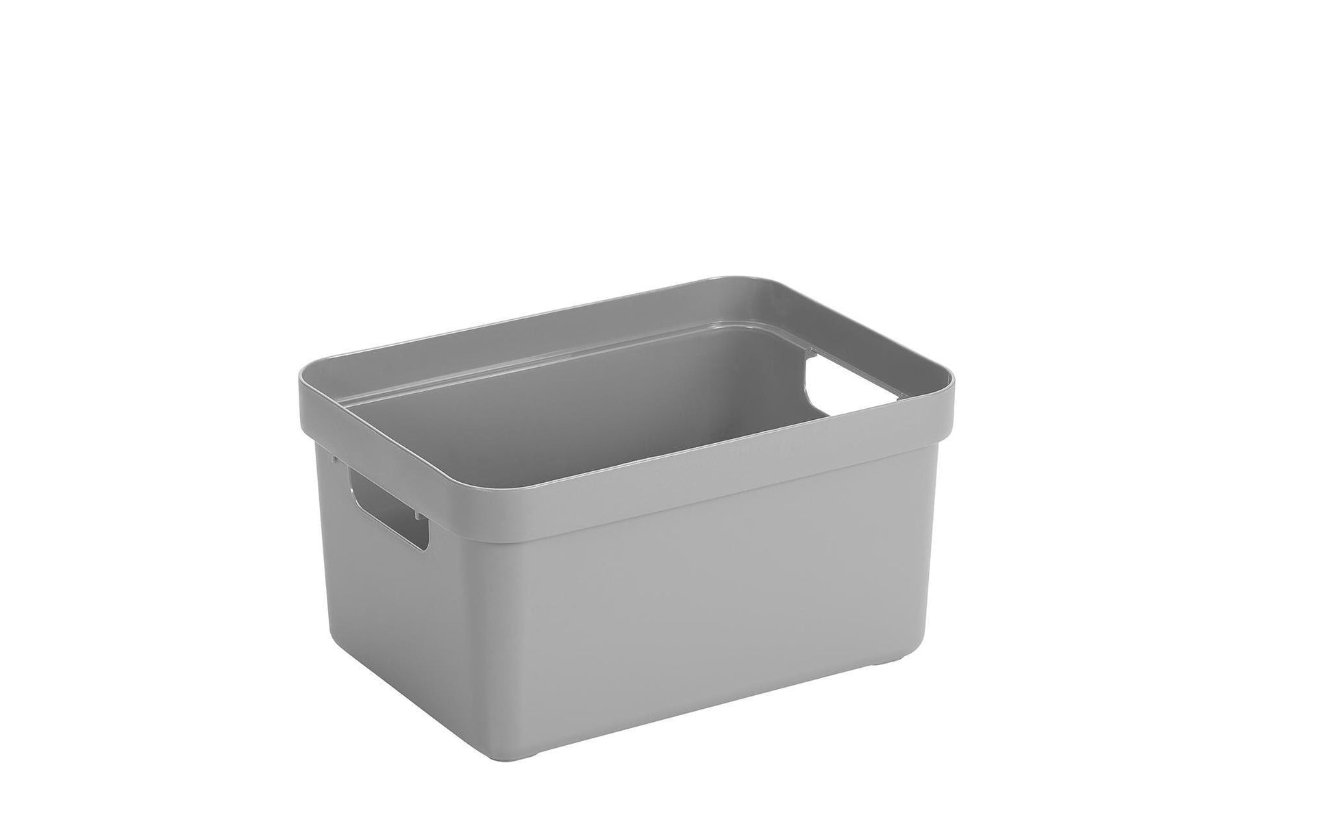 Sunware Aufbewahrungsbox 5 l (mit Deckel) – Kunststoff – hellgrau – mit Griffen – 175 × 122 × 252 mm