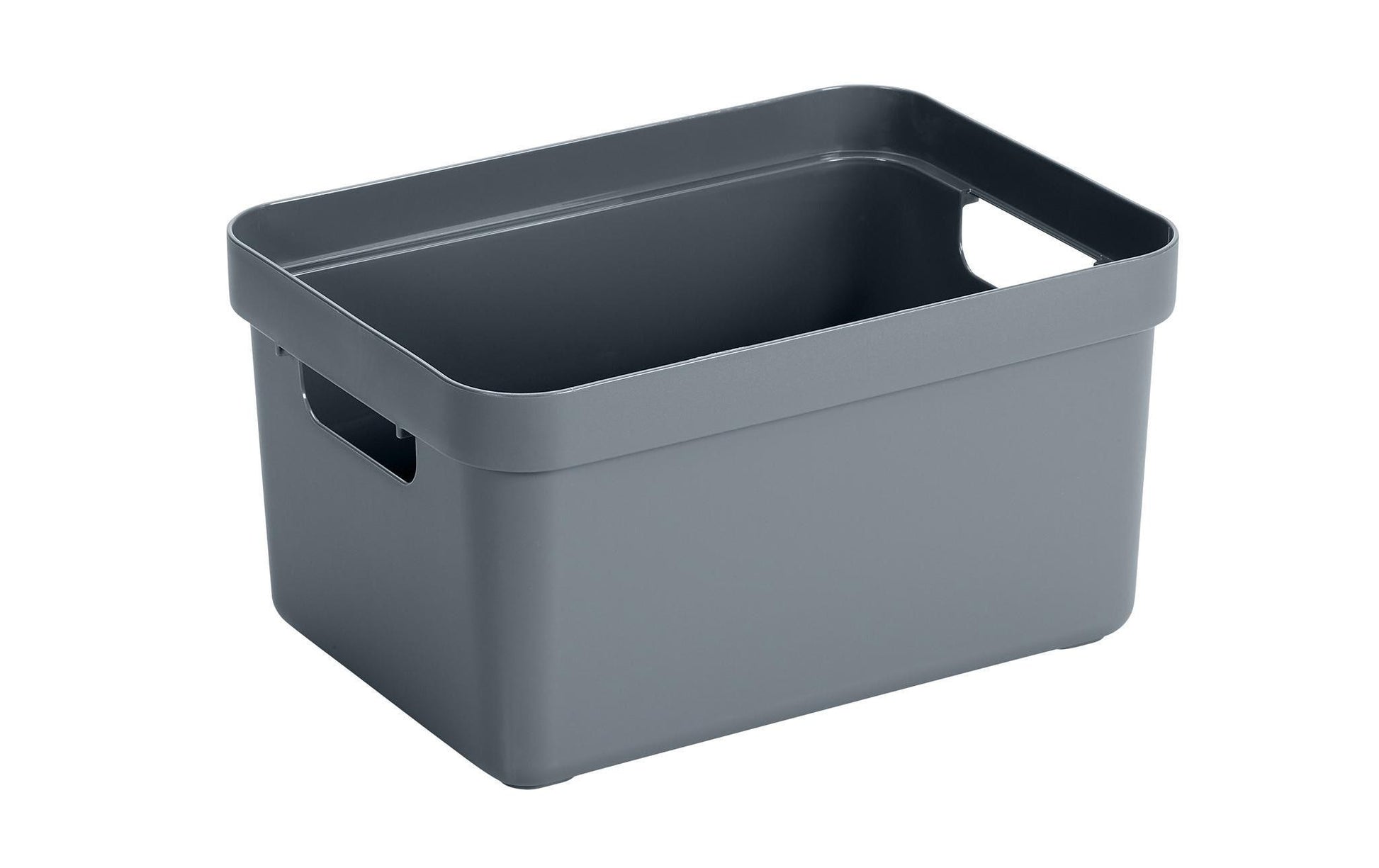 Sunware Aufbewahrungsbox 13 L (mit Deckel) – Kunststoff – Grau – mit Griffen – 255 × 183 × 355 mm