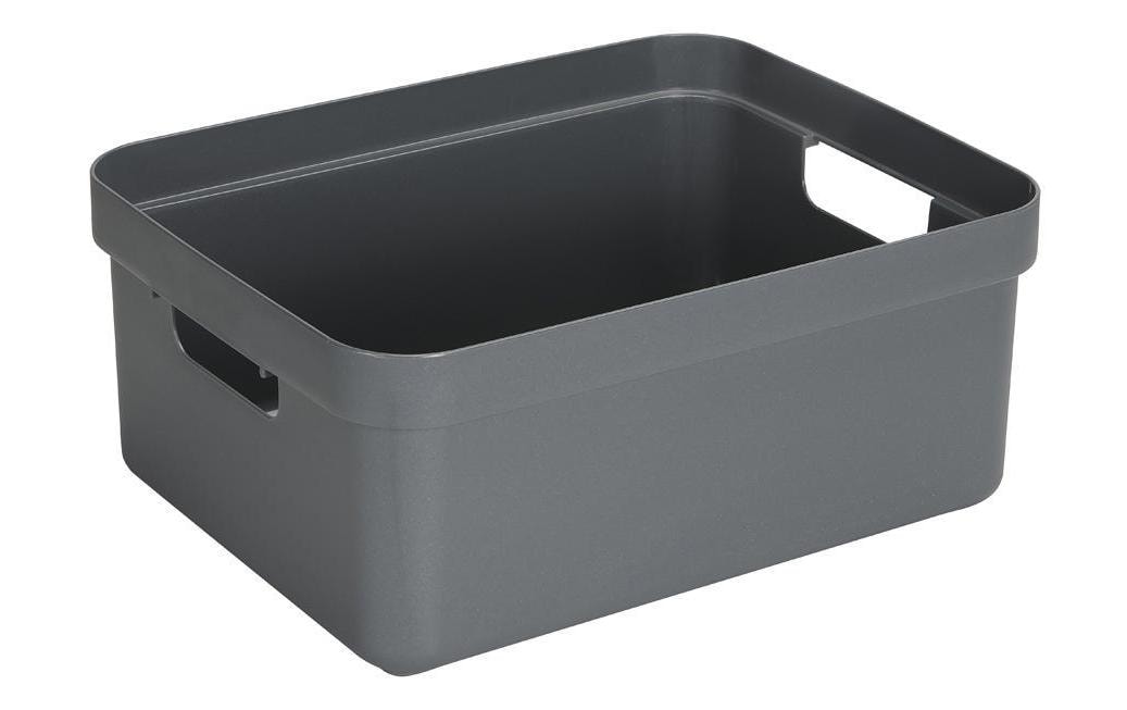 Sunware Aufbewahrungsbox 24 L (mit Deckel) – Kunststoff – Anthrazit – mit Griffen – 355 × 183 × 453 mm