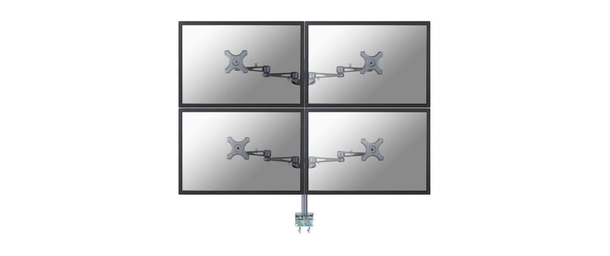 Neomounts Monitorarm, 4 Monitore, Tischklemme, bis 27", höhenverstellbar, Neigen/Schwenken, Drehen, Silber
