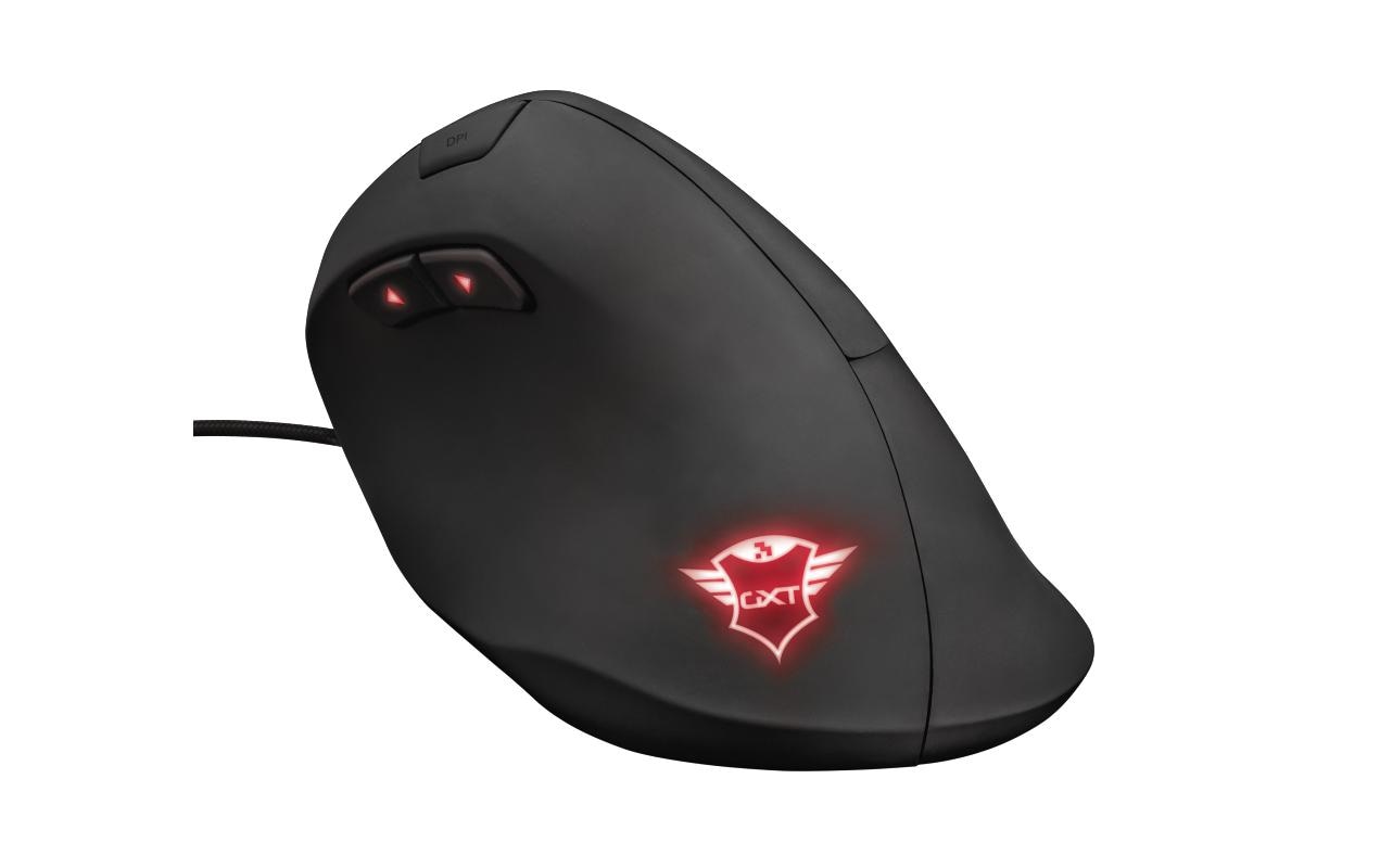 Trust GXT 144 Rexx Gaming-Maus – kabelgebunden, 10'000 dpi, 1'000 Hz, 6 Tasten, für Rechtshänder, vertikal