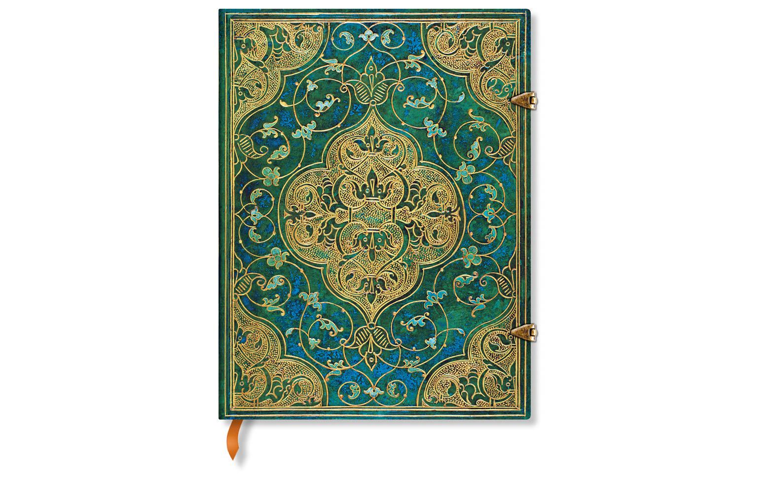 Paperblanks Chroniken Notizbuch – 180 × 230 mm – liniert – 144 Seiten – 120 g/m² – Hardcover, türkis, FSC