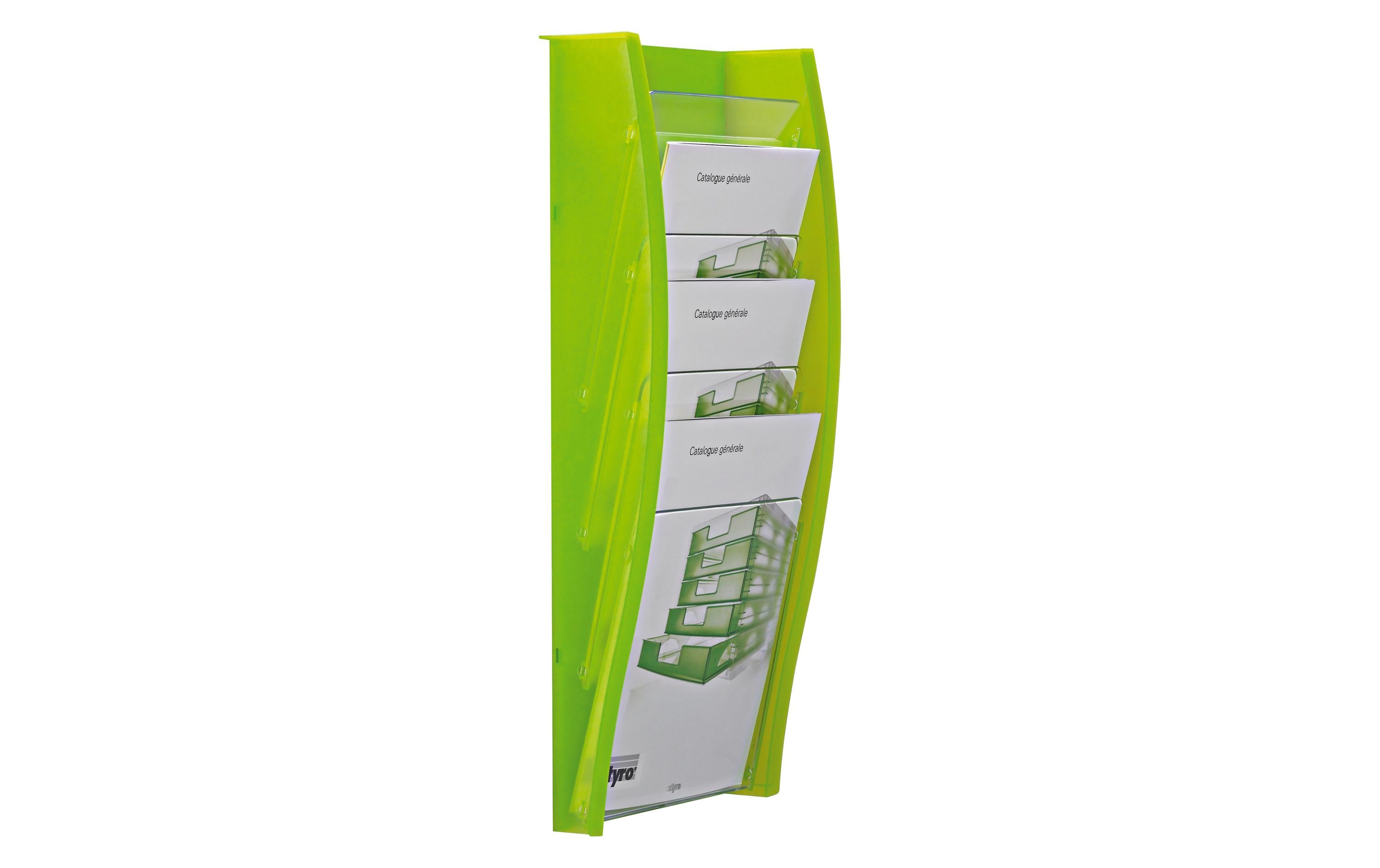 Styrodisplay A4 – Prospekthalter – A4, 4 Fächer, Polypropylen (PP)/Polystyrol, Hellgrün