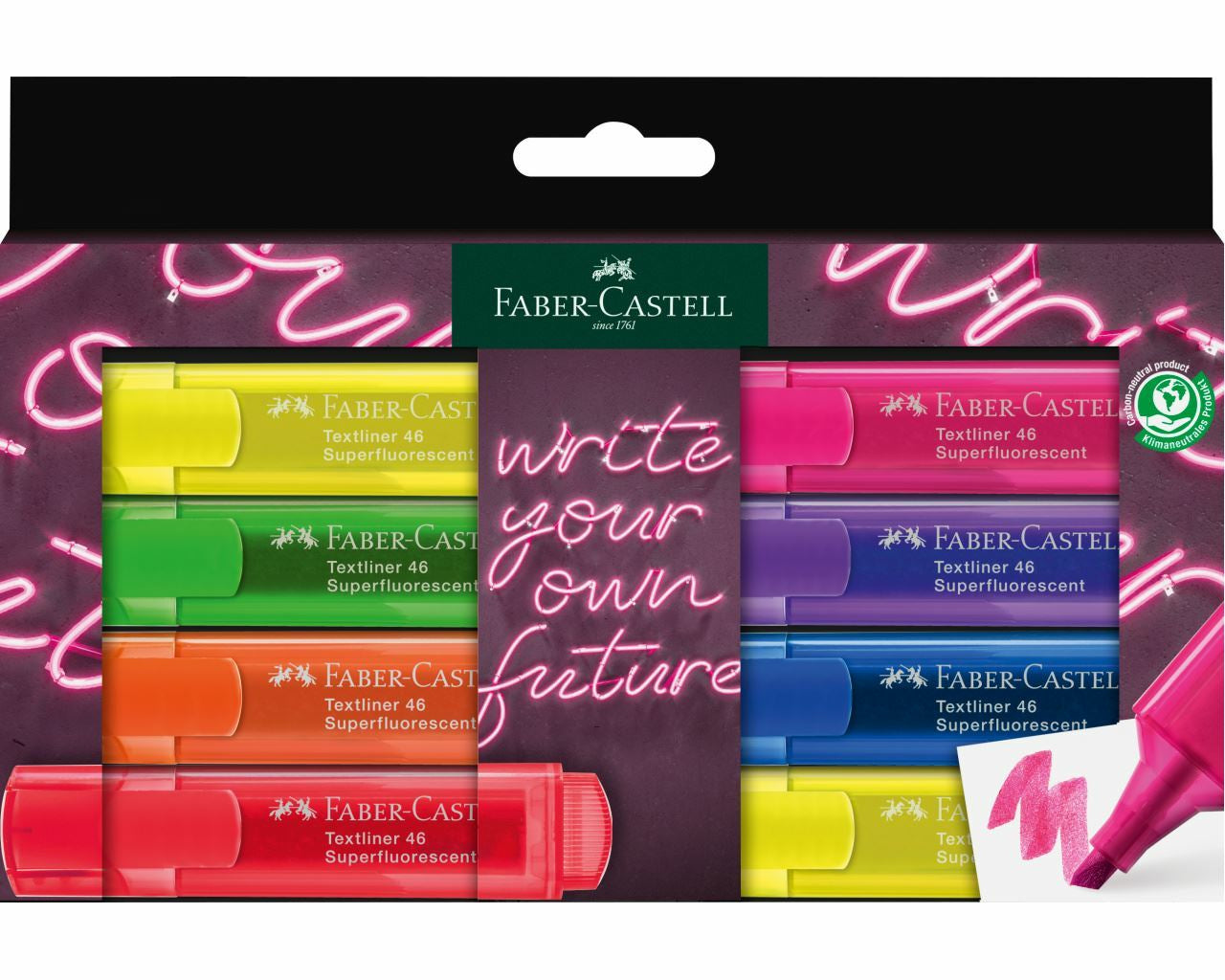 Faber-Castell 46 GenZ Textmarker Set 8 Farben – Keilspitze, 1–5 mm, nachfüllbar