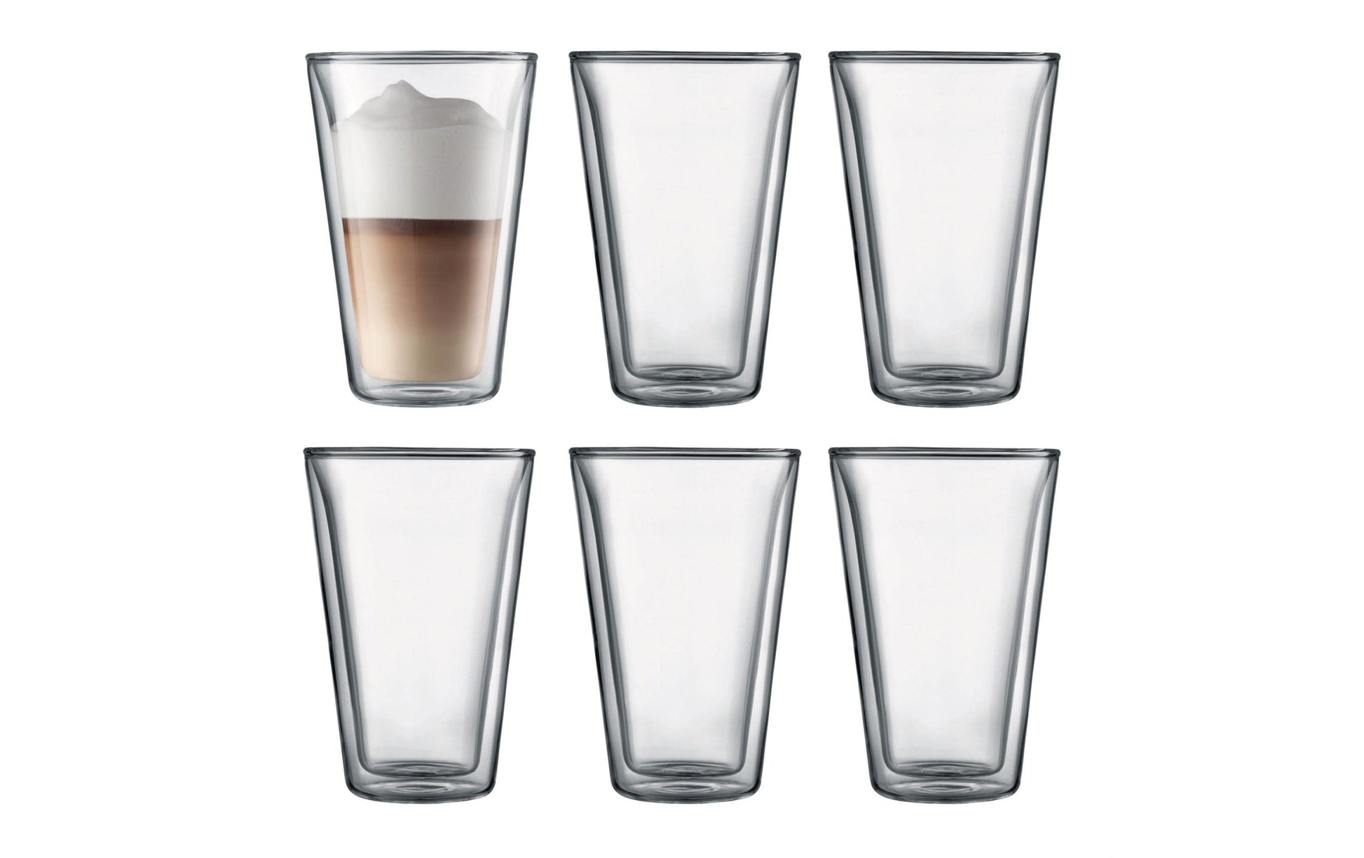 Bodum CANTEEN Thermobecher – 0,40 l, Borosilikatglas, transparent, doppelwandig