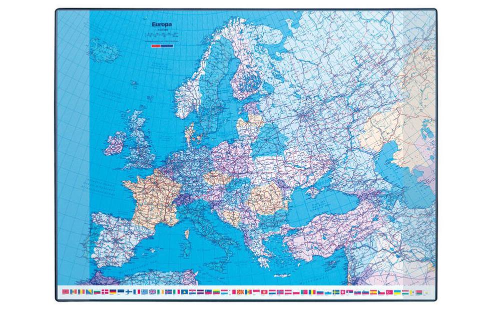 Hansa Schreibunterlage GeoPad – Europa, Deutsch – 650 × 500 mm – Kunststoff, rutschfest