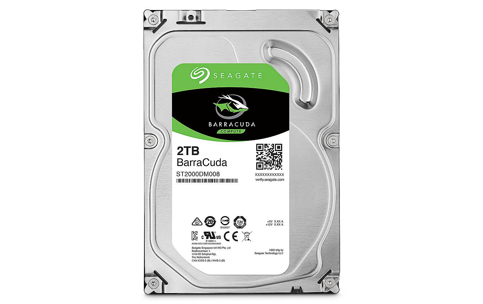 Seagate BarraCuda ST2000DM008 – 2 TB, 3,5", SATA III, 7200 U/min, 256 MB Cache