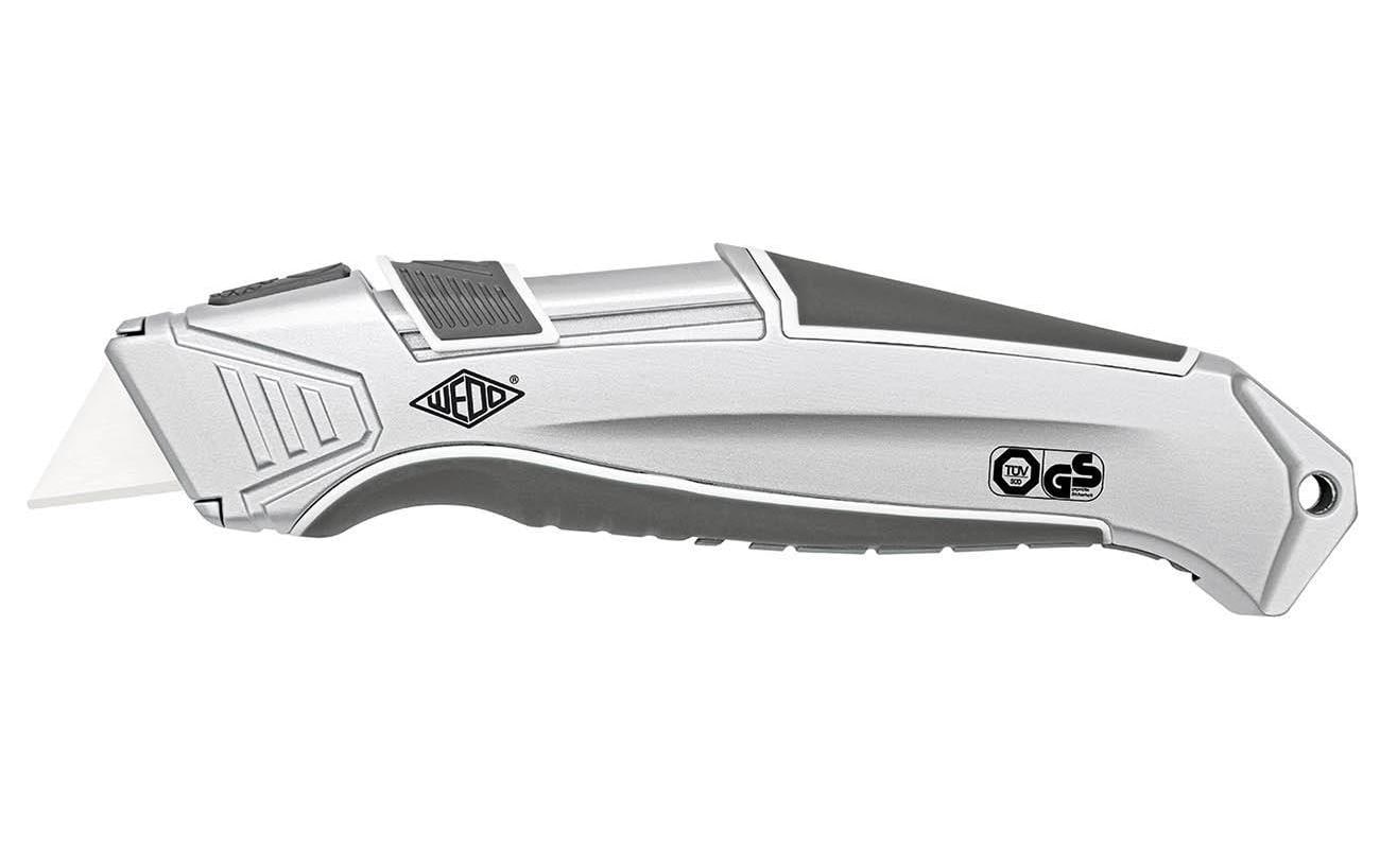 Wedo CERA – Sicherheitsmesser mit 19 mm Trapezklinge, Aluminium, Keramikklinge, Silber