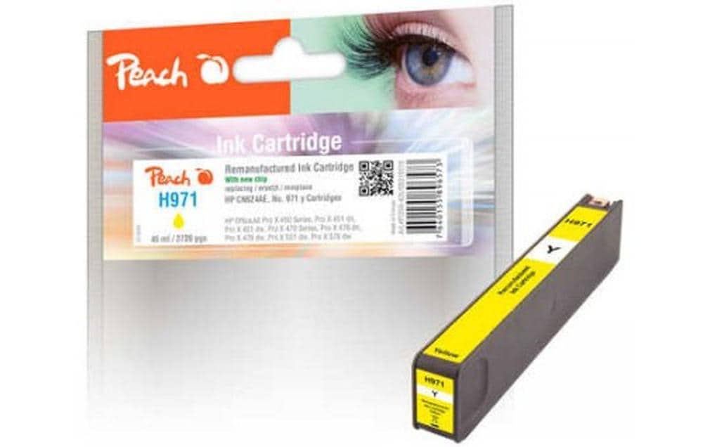 Peach 971 Gelbe Tintenpatrone (Kompatibel) – 3'720 Seiten – für HP OfficeJet Pro X 450/451/470 Serie