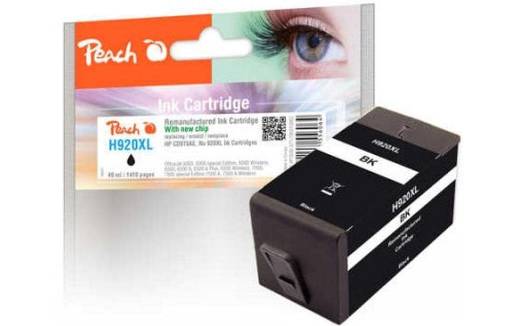 Peach 920XL Schwarz Tintenpatrone (Kompatibel) – 1'410 Seiten – für HP OfficeJet 6000/6500/7000 … – CD975AE