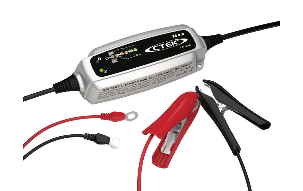 CTEK XS 0.8 Ladegerät – 9,6 W, Erhaltungsladung, IP65 – für 12 V Blei-Säure-Batterien