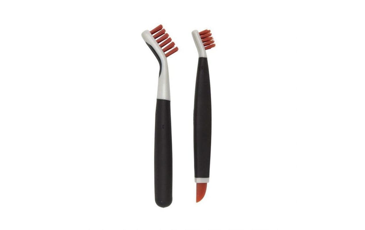 OXO Fugen-/Detailbürste Tiefenreinigungs-Set – Nylon, Ø 3,8 cm, Kunststoff, Orange, spülmaschinenfest