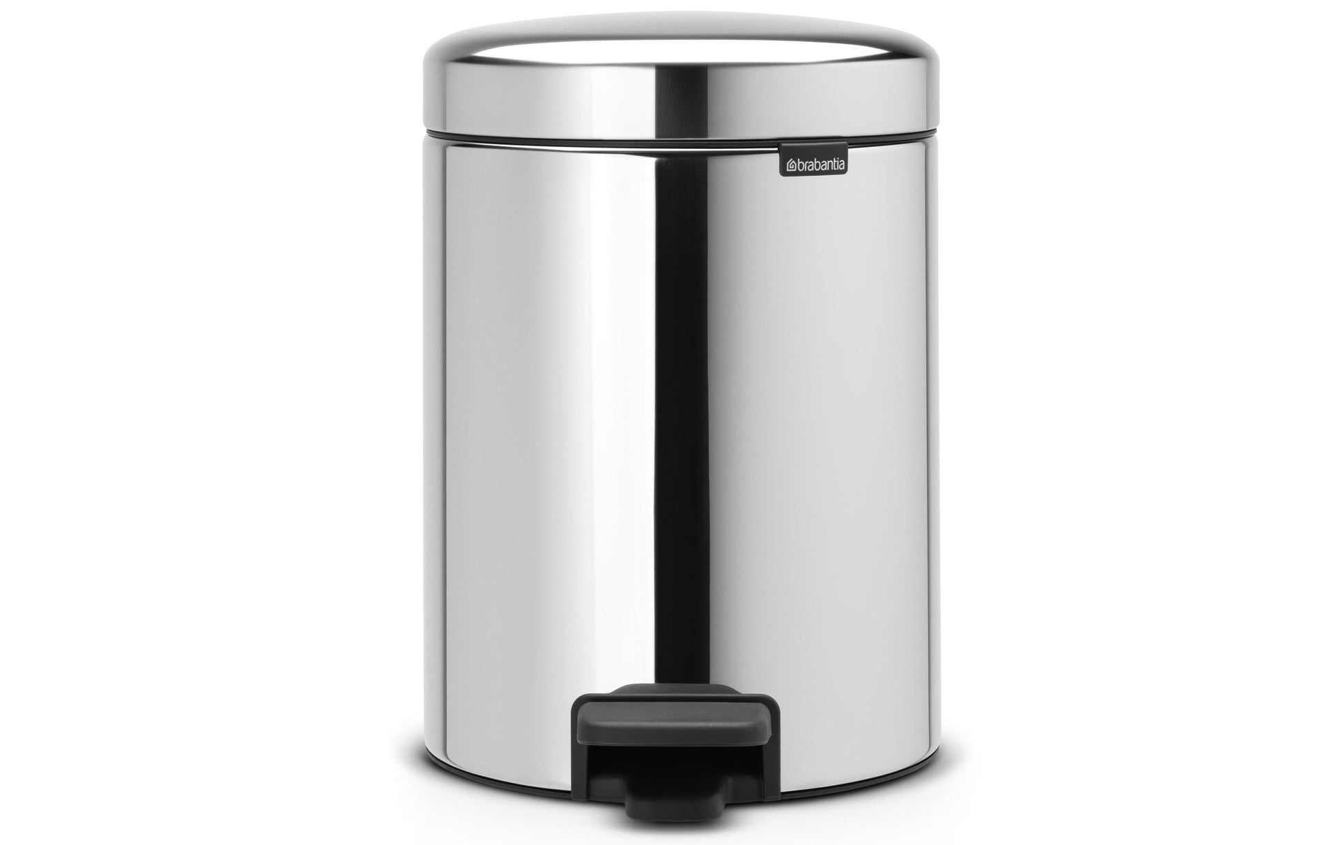 Brabantia Treteimer – 5 l – Edelstahl, rund – Soft-Close, Anti-Rutsch