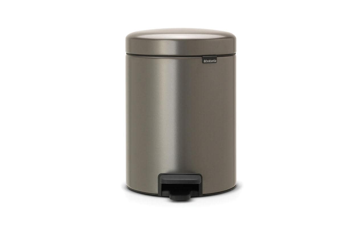 Brabantia NewIcon Treteimer – 5 l – Edelstahl, rund – Soft-Close, Anti-Rutsch-Basis