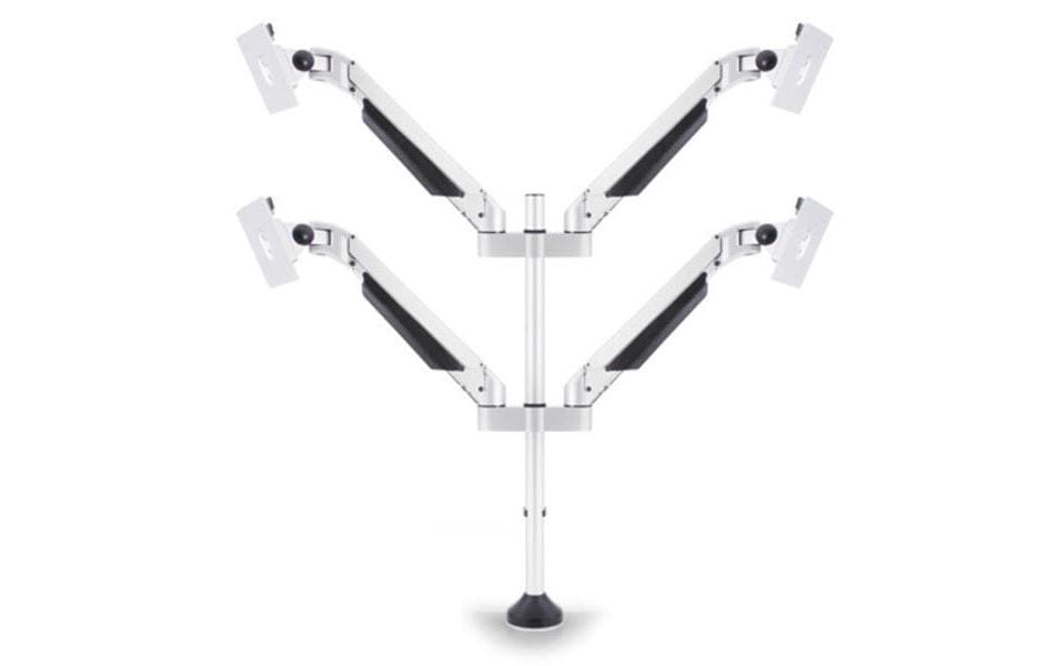 Multibrackets Monitorarm, Quad, bis 32", 10 kg, neigbar, weiss