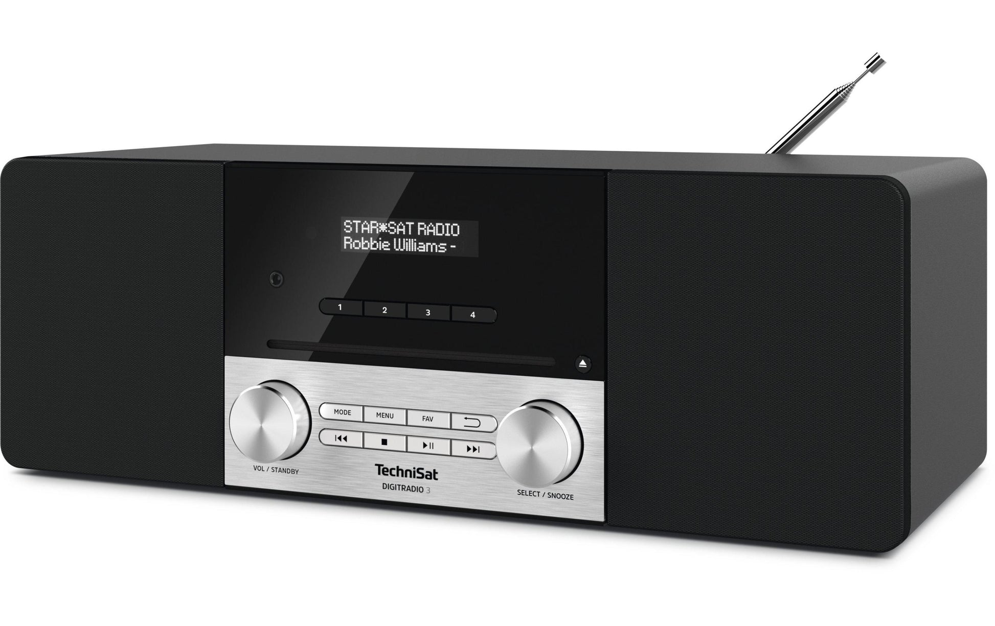 TechniSat DigitRadio 3 – DAB-/Internetradio – Tischradio – DAB+, CD, USB, Bluetooth – Silber
