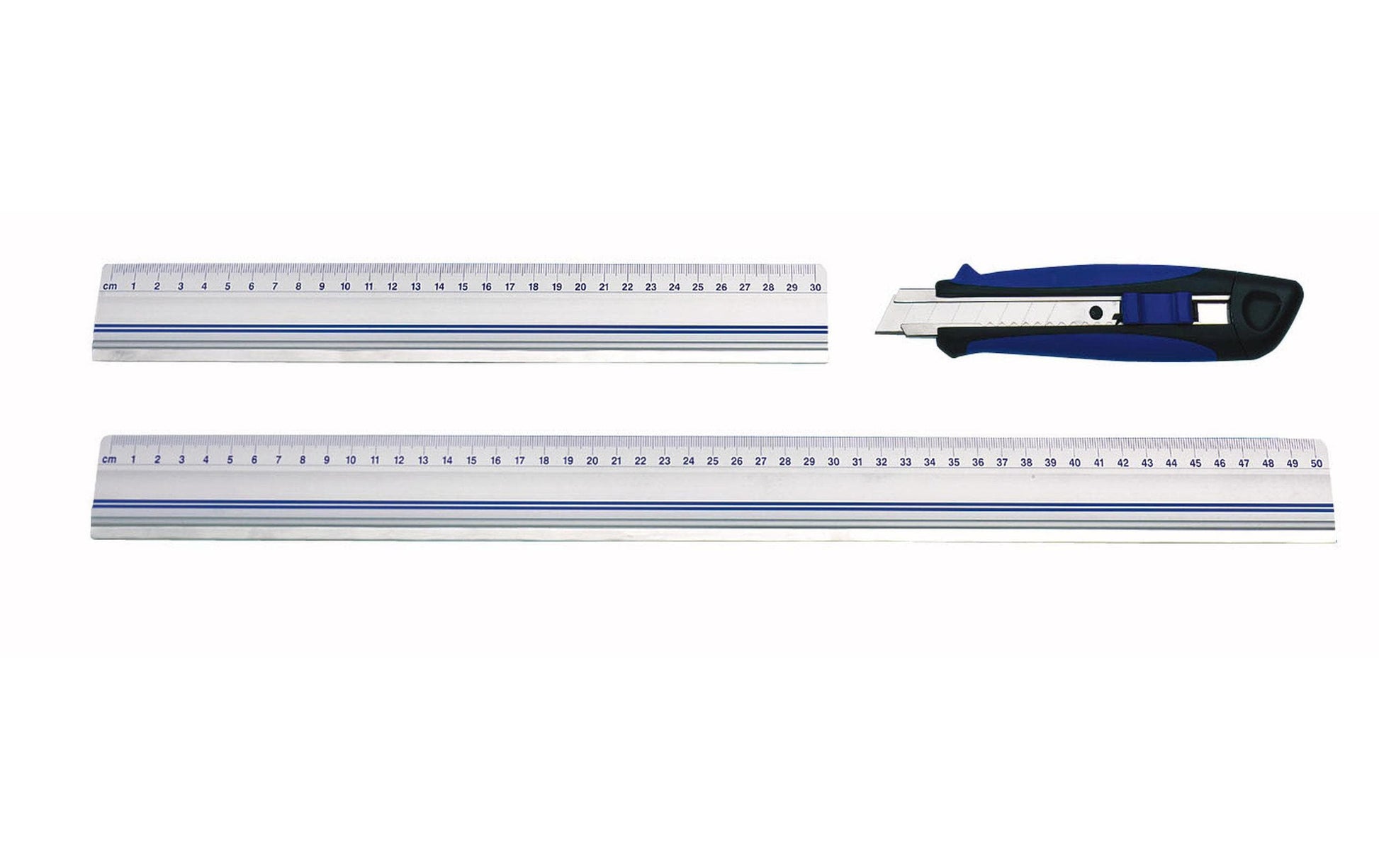 Wedo Schneidelineal – Aluminium – 30 cm – Tuschekante, rutschfest – Silber
