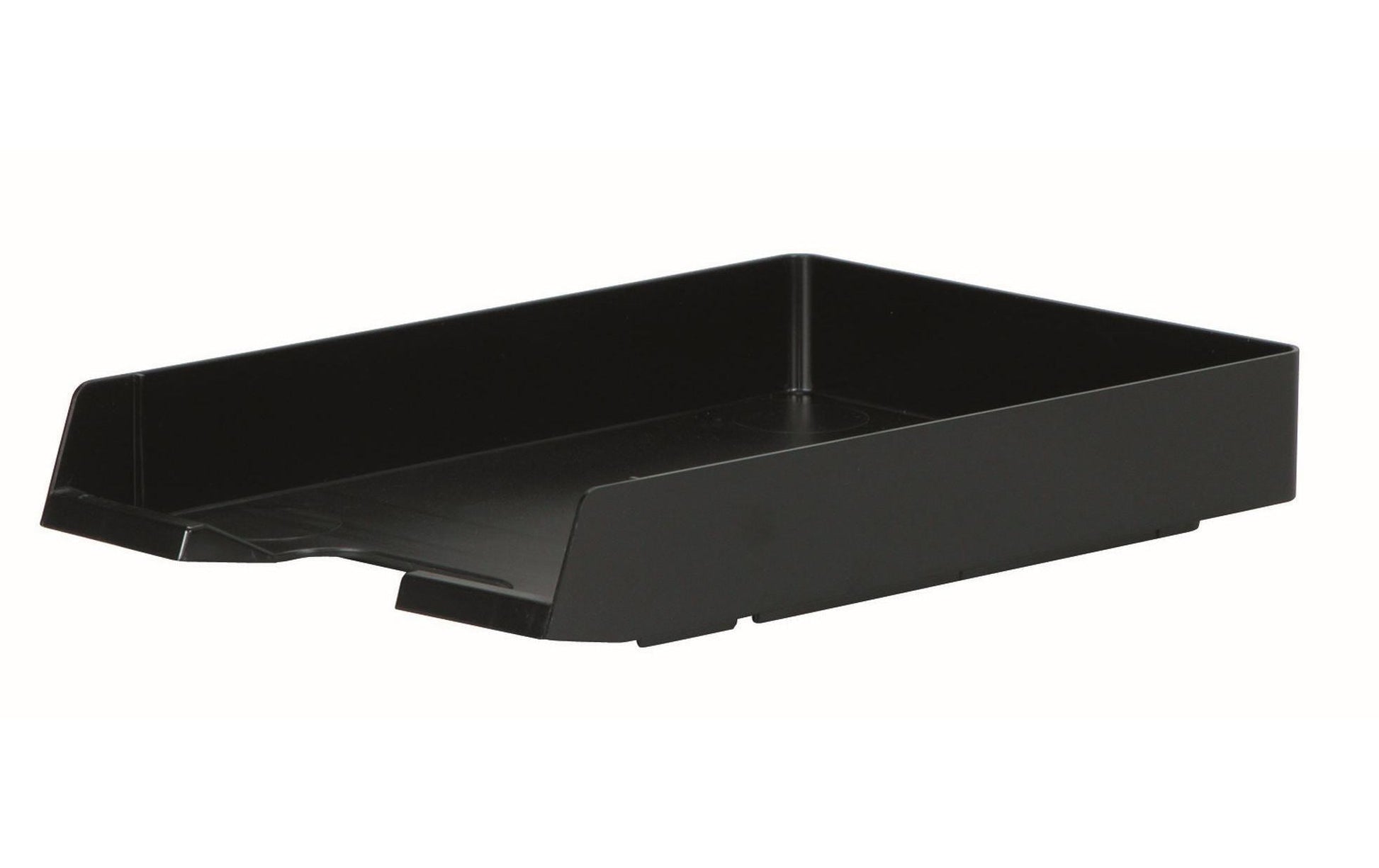 Biella Briefkorb – mit Griffausschnitt, mit Beschriftungsfeld, matt, schwarz, B 245 × H 55 × T 335 mm
