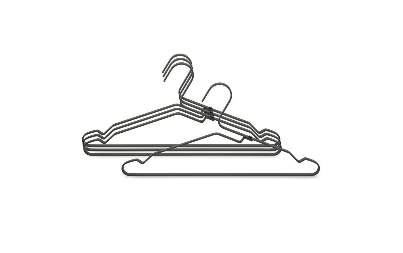 Brabantia Kleiderbügel 4er Set – Aluminium – Schwarz – 11 × 208 × 422 mm