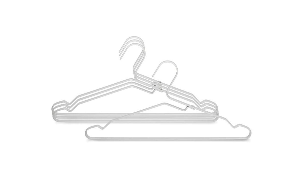 Brabantia Kleiderbügel 4er Set – Aluminium – Weiss – 11 × 208 × 422 mm