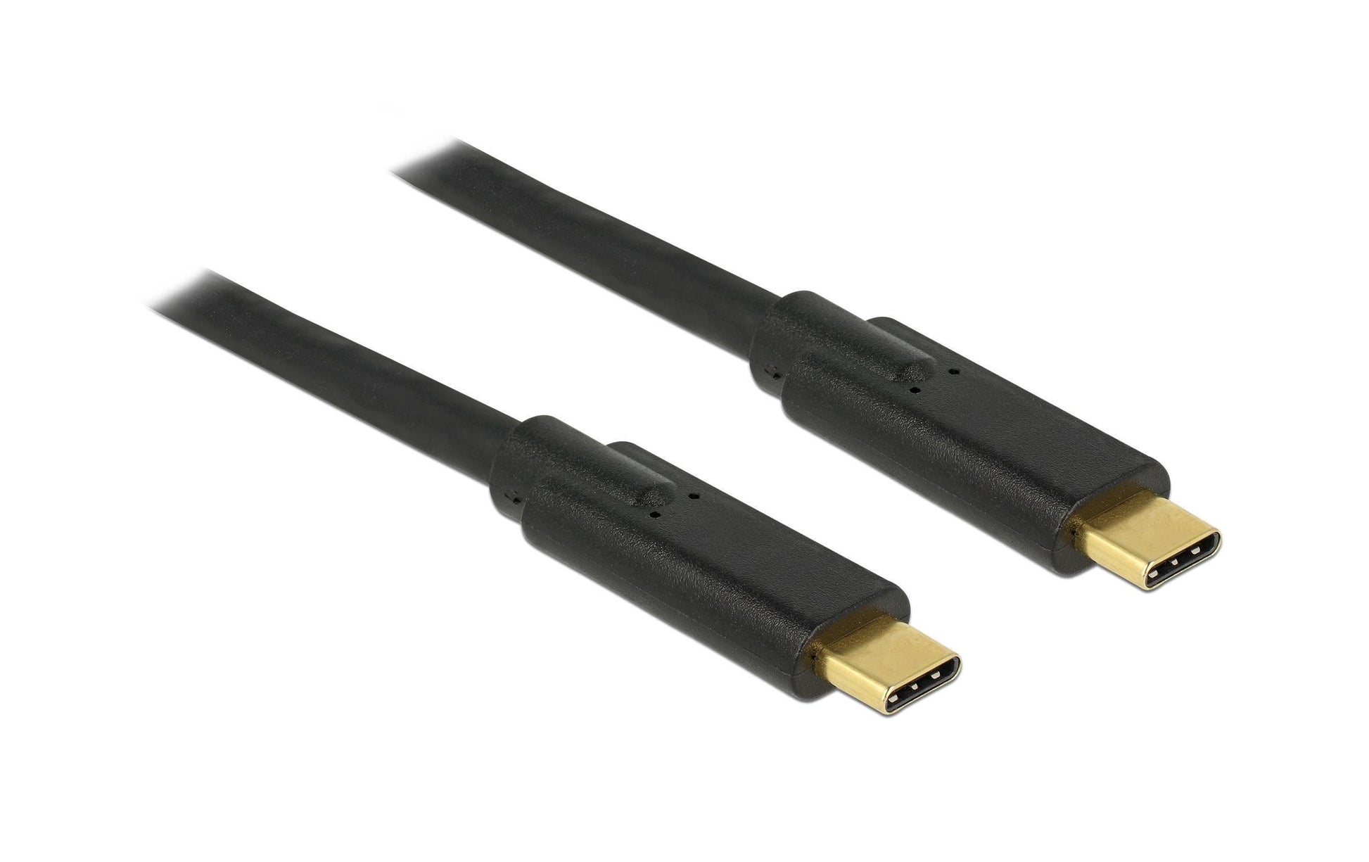 DeLOCK USB-C auf USB-C Kabel – USB 3.2 Gen 1 (5 Gbit/s) – 2 m – PD 100 W – Goldkontakte – Schwarz