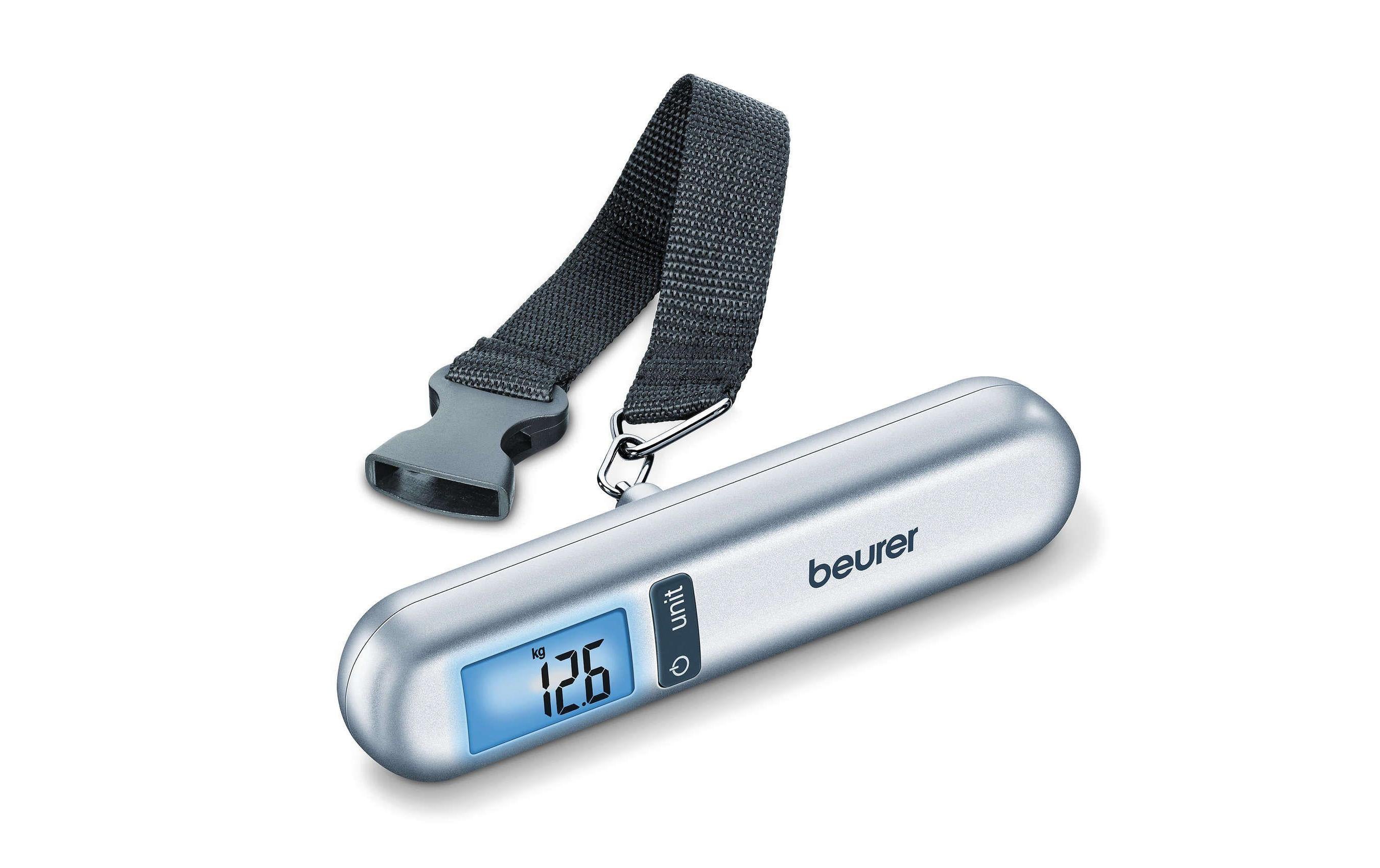Beurer Kofferwaage LS06 – gut lesbares LCD-Display – bis 40 kg – silber