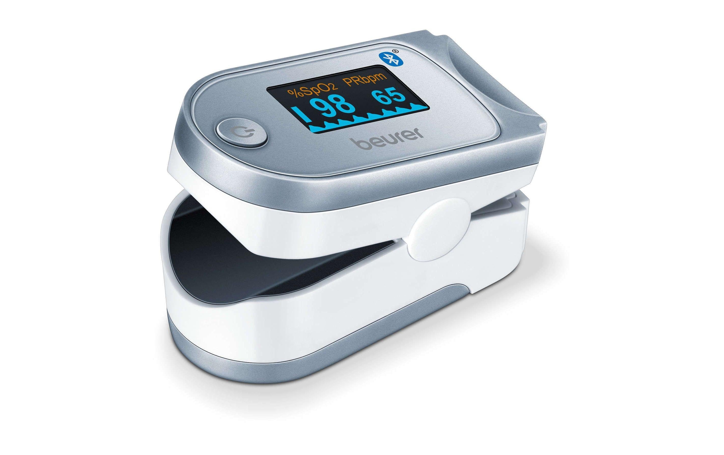 Beurer Pulsoximeter PO60 – für iOS 12.0 und höher, Android 8.0 und höher – SpO2, Pulsfrequenz