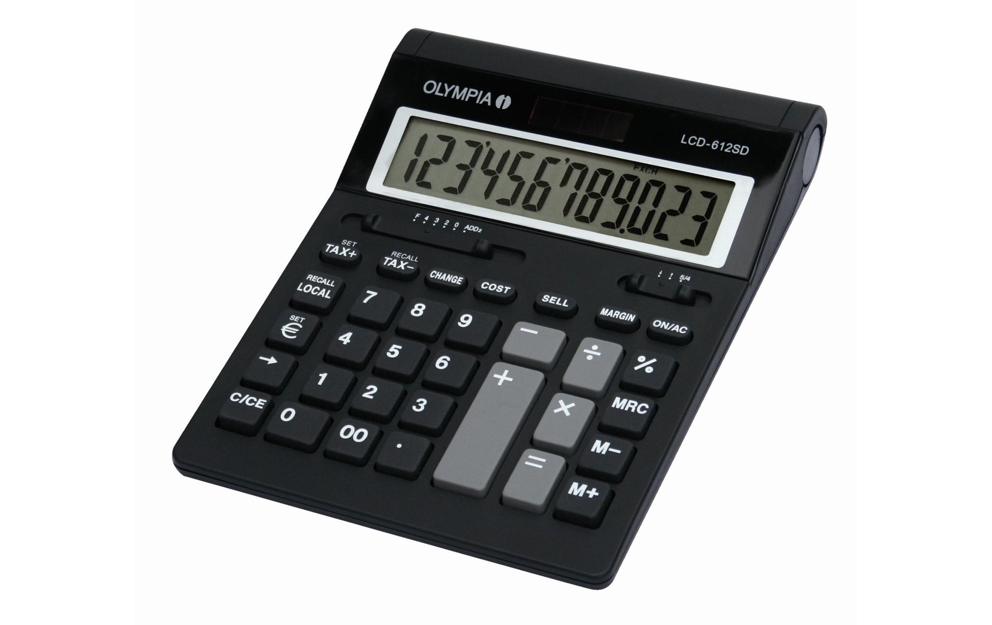 Olympia Tischrechner LCD 612 SD – 12-stellig – Solar – Schwarz