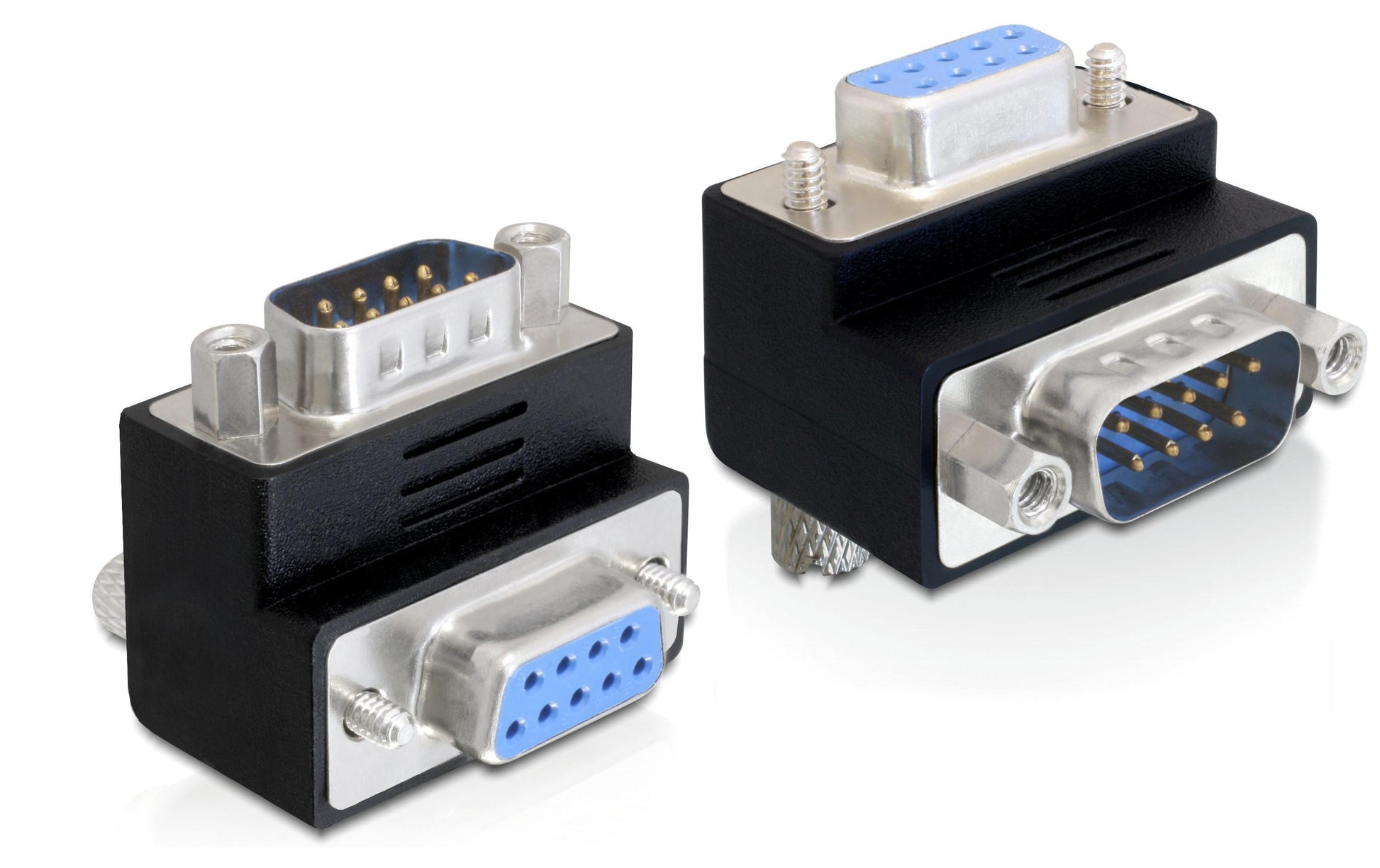 DeLOCK 65267 Seriell-Adapter Sub-D 9 (Stecker zu Buchse) – RS-232, 270° Winkel, Schwarz