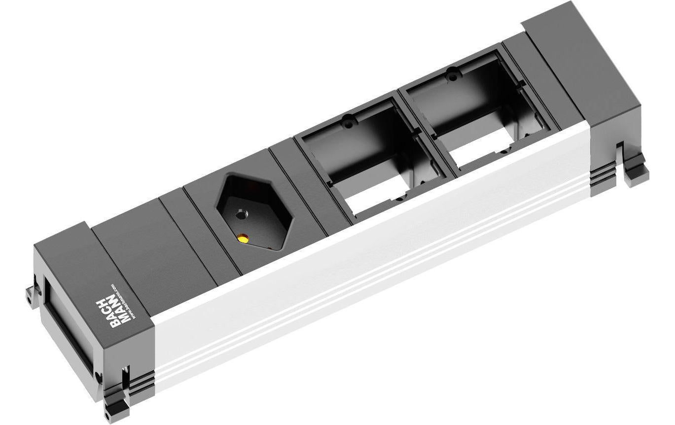 Bachmann Power Frame Steckdosenleiste, 1×T13, ohne Schalter, 0,1 m, Eingang GST18I3 – schwarz