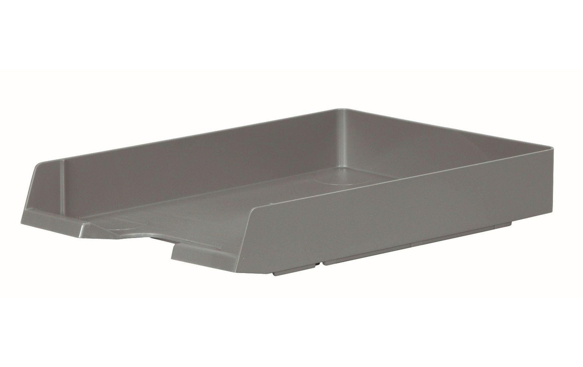 Biella Briefkorb – mit Griffausschnitt, mit Beschriftungsfeld, matt, grau, B 245 × H 55 × T 335 mm