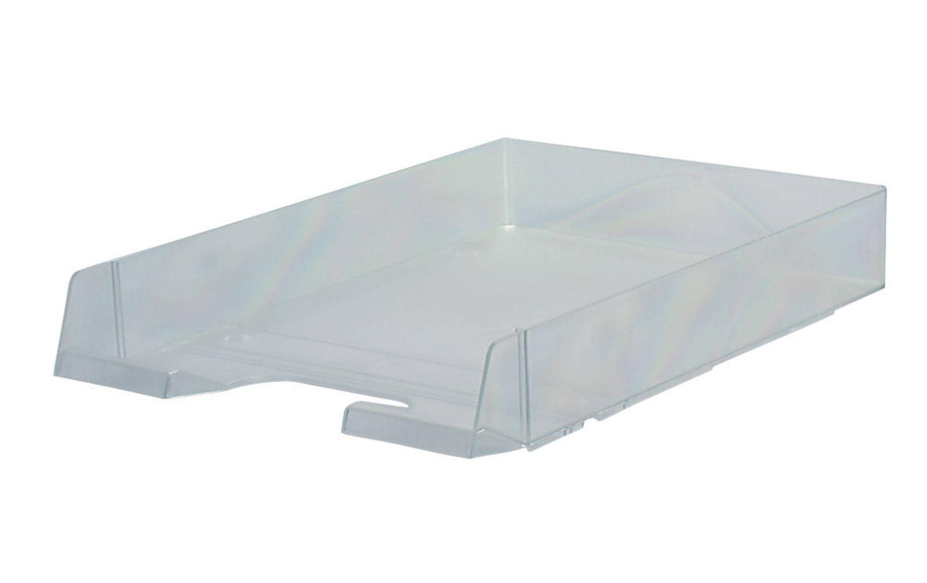 Biella Briefkorb – mit Griffausschnitt, mit Beschriftungsfeld, matt, transparent, B 245 × H 55 × T 335 mm