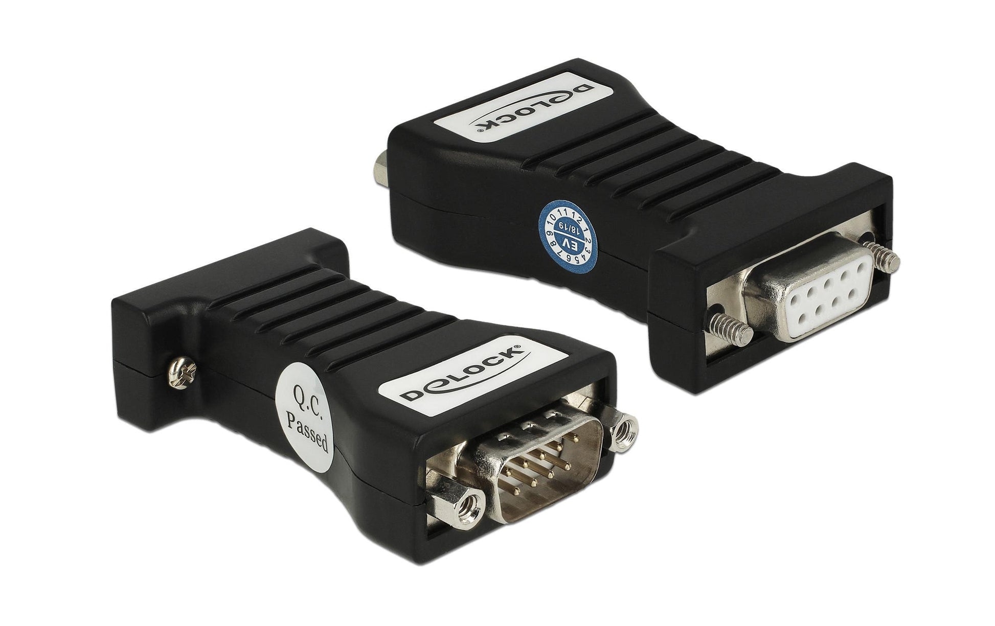 DeLOCK 62921 RS-232 Isolator RS-232 DB9 Buchse zu RS-232 DB9 Stecker – 2,5 kV Isolierung, DTR/DSR, RTS/CTS