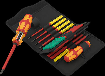 Wera Kraftform Kompakt – Schraubenzieher-Set PH/PZ/SL/TX, 17-teilig, VDE, Falttasche, 05006618001