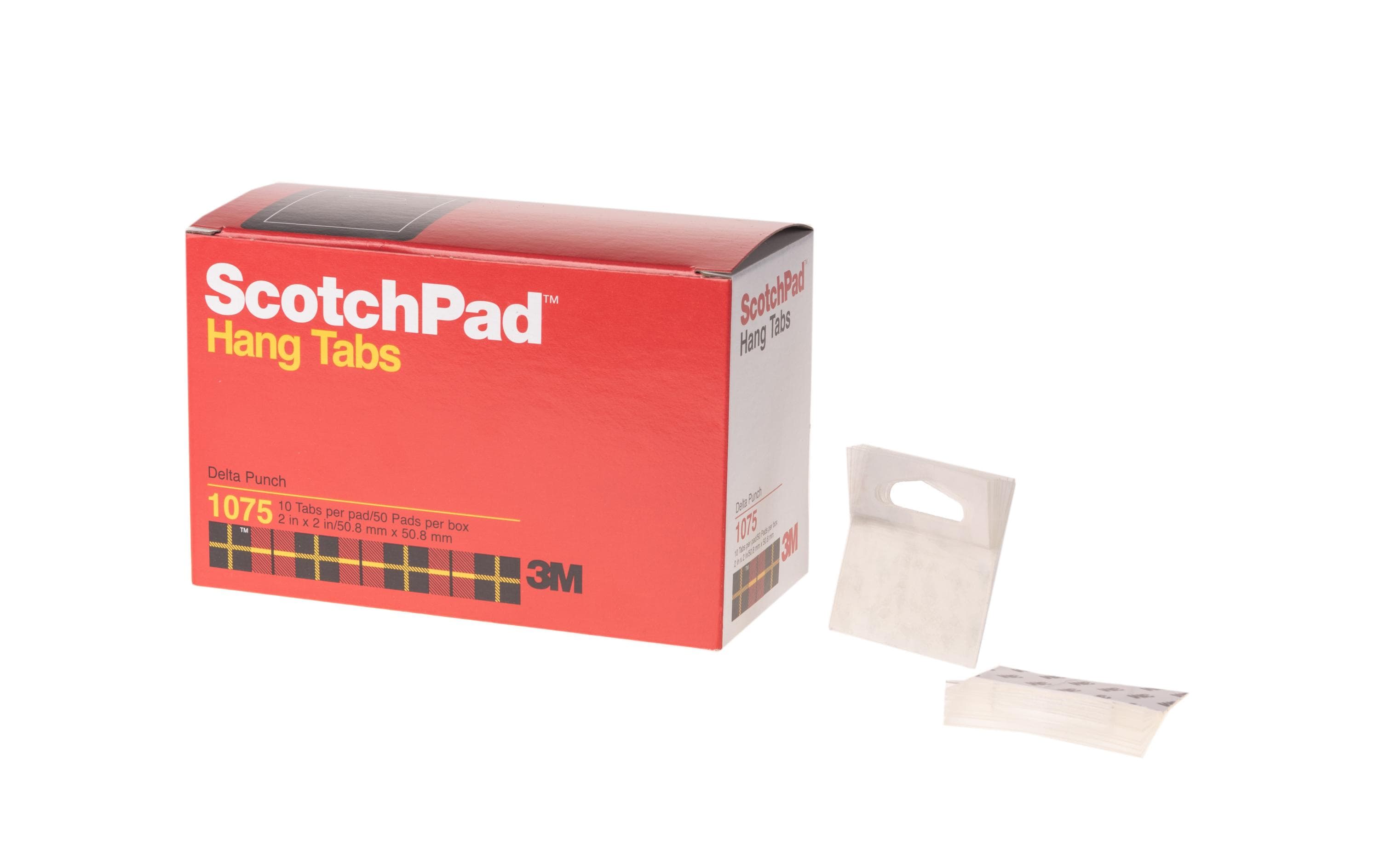 Scotch Büro-Klebeband Hang Tabs mit Delta-Lochung – permanent, 50 mm × 0,05 m, transparent, 500 Stück