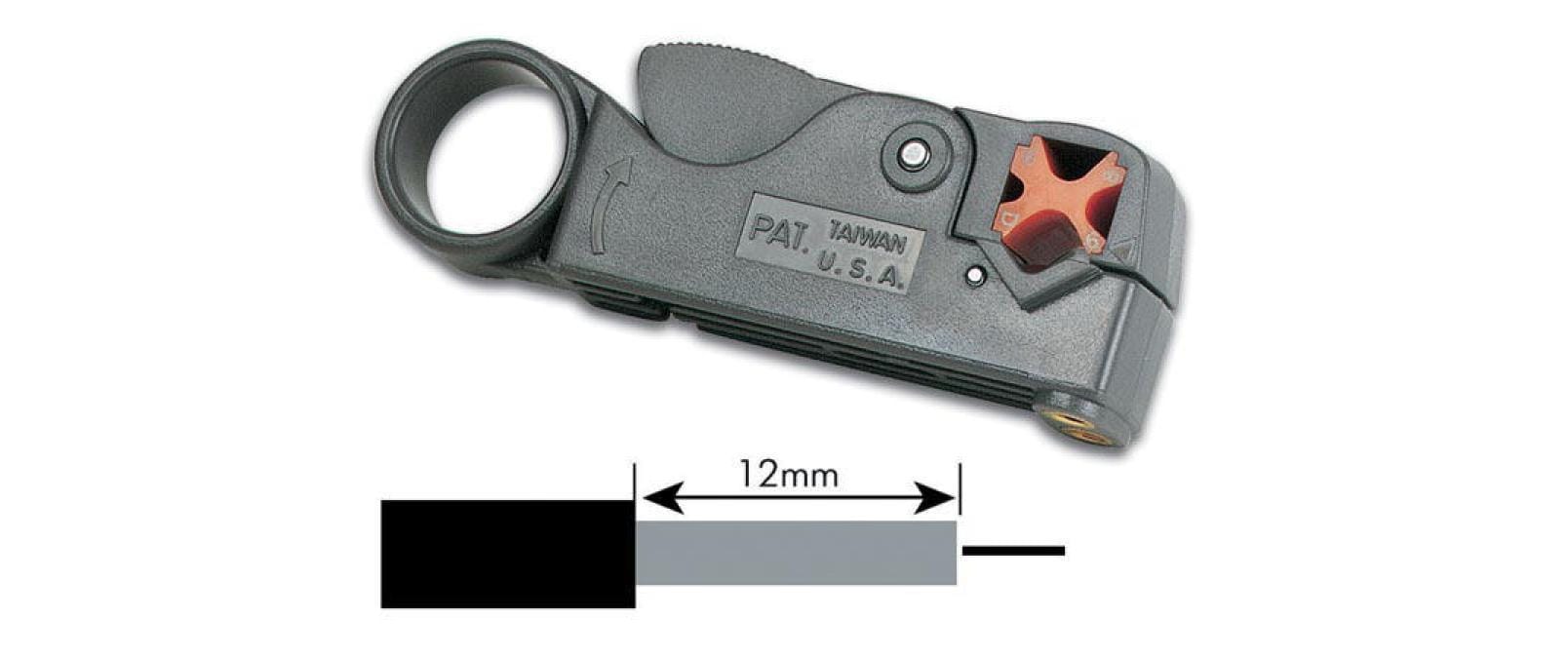 Velleman Abisolierzange für RG58/RG59, Abisolierdurchmesser 4/6/8/12 mm, 76 mm – Grau