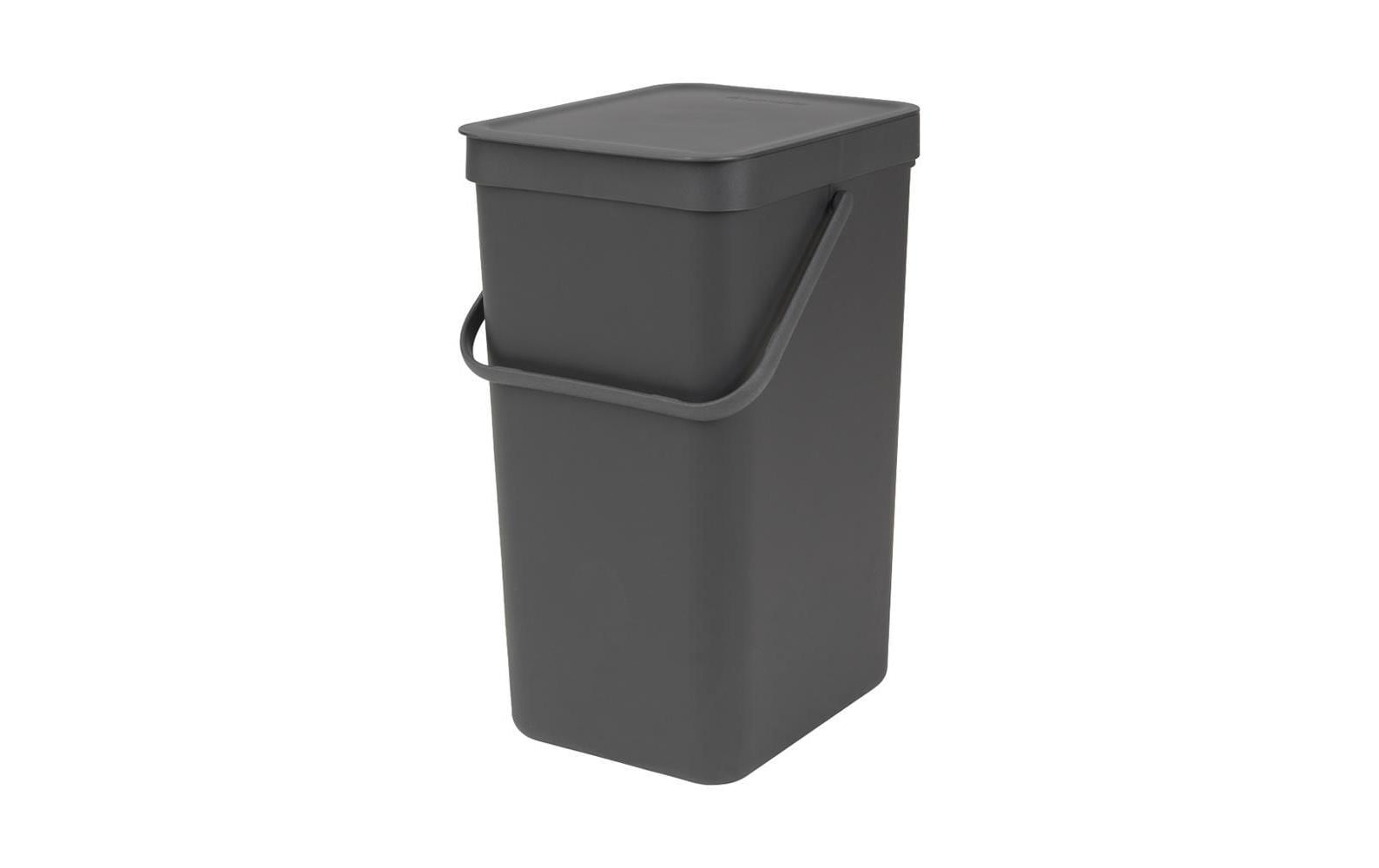 Brabantia Recyclingbox Sort & Go – 16 l – Kunststoff, rechteckig – dunkelgrau