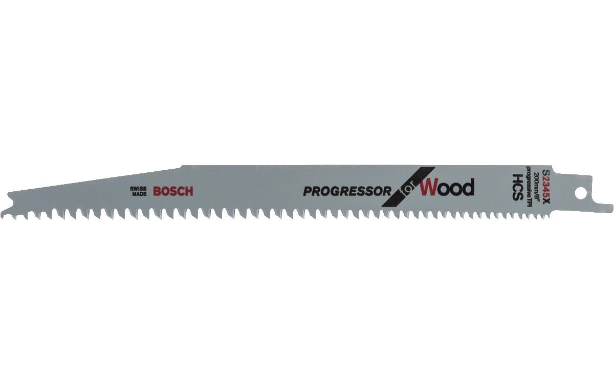 Bosch S 2345 X Säbelsägeblatt 150 mm HCS – für Holz, Kunststoff – 5 Stk – variabler Klingenzahnabstand