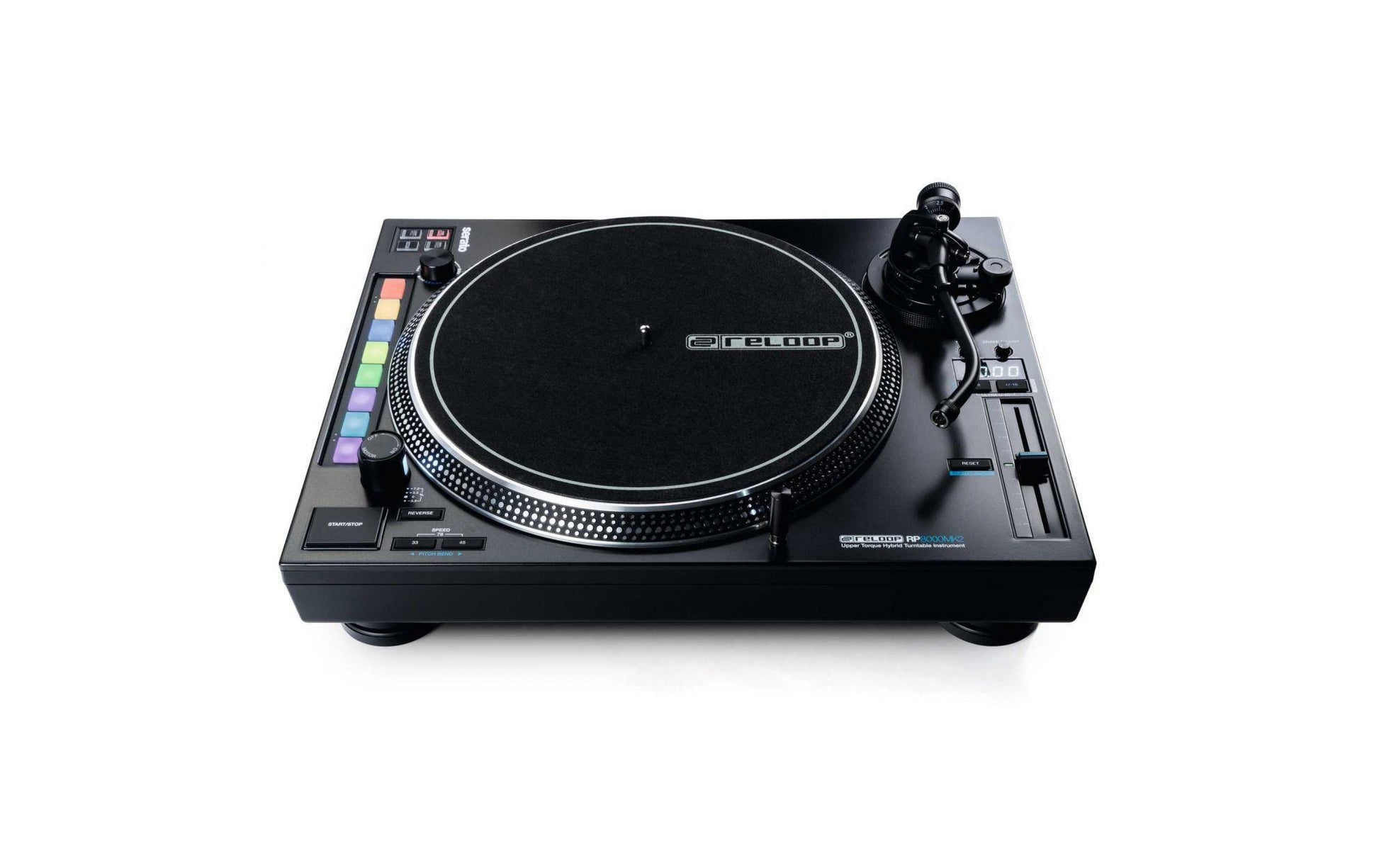 Reloop RP-8000 MKII – Plattenspieler (Direktantrieb, manuell), Phono-Vorverstärker, 33⅓/45/78 U/min – Schwarz