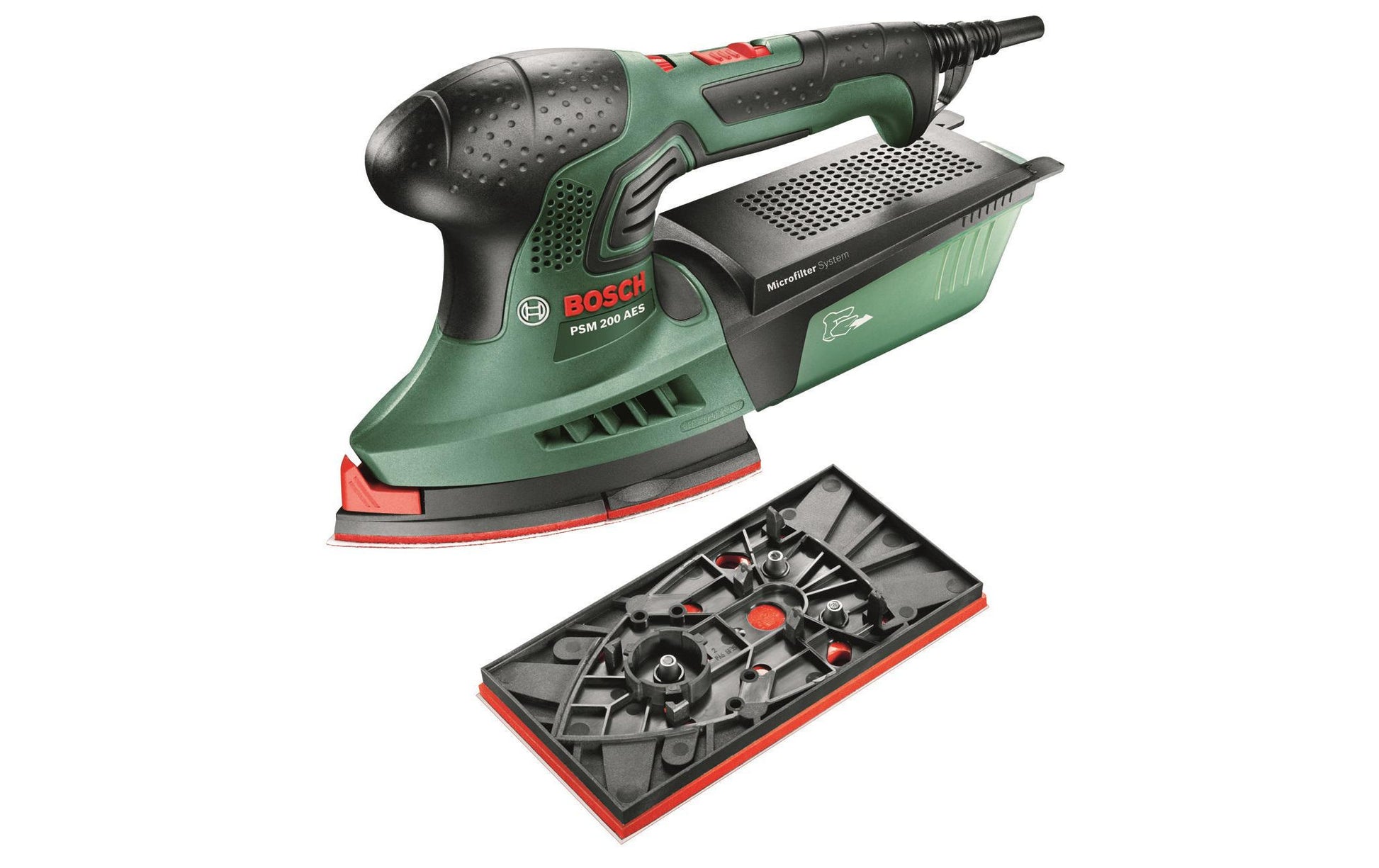 Bosch Multischleifer PSM 200 AES – 200 W – Mikro-Klettverschluss 92 × 182 mm – Drehzahlregelung