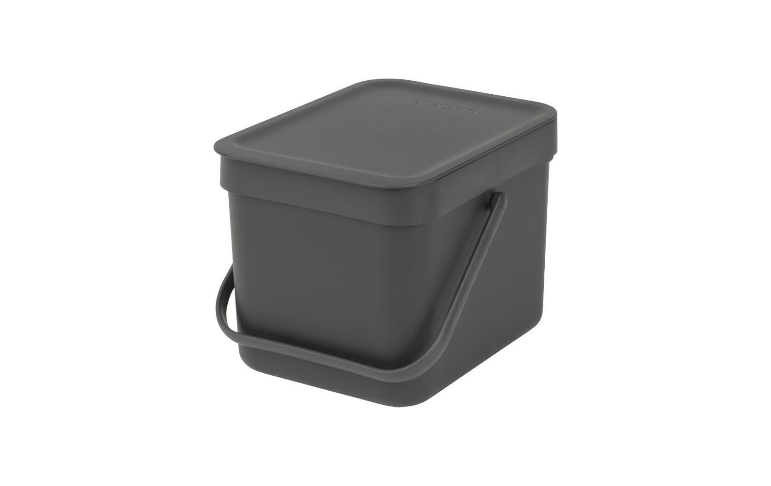 Brabantia Komposteimer Sort & Go – 6 l – Kunststoff, rechteckig – grau